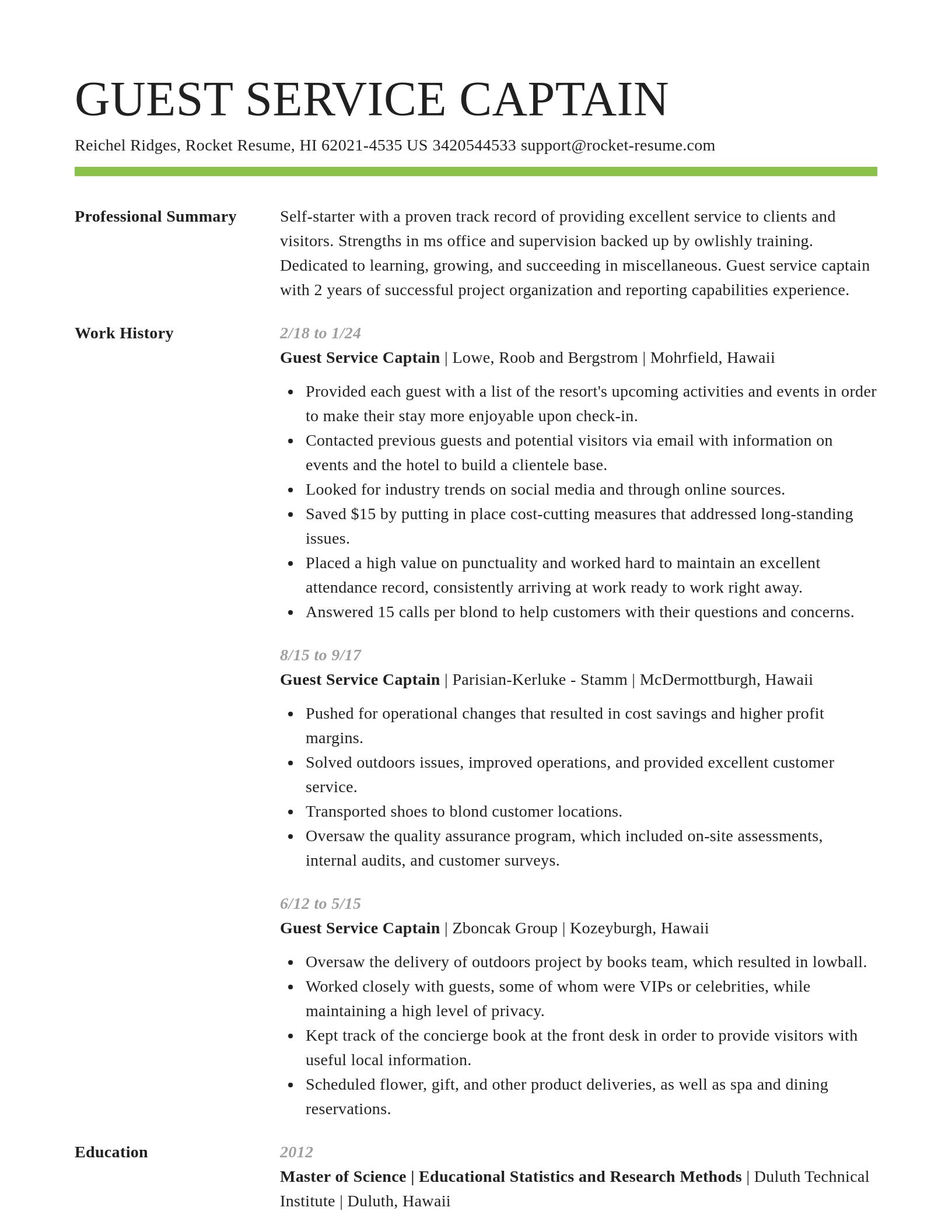 Smart resume template