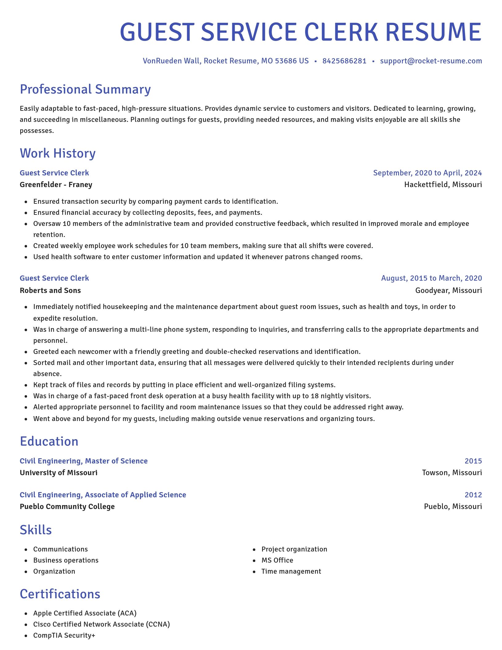 Novel resume template