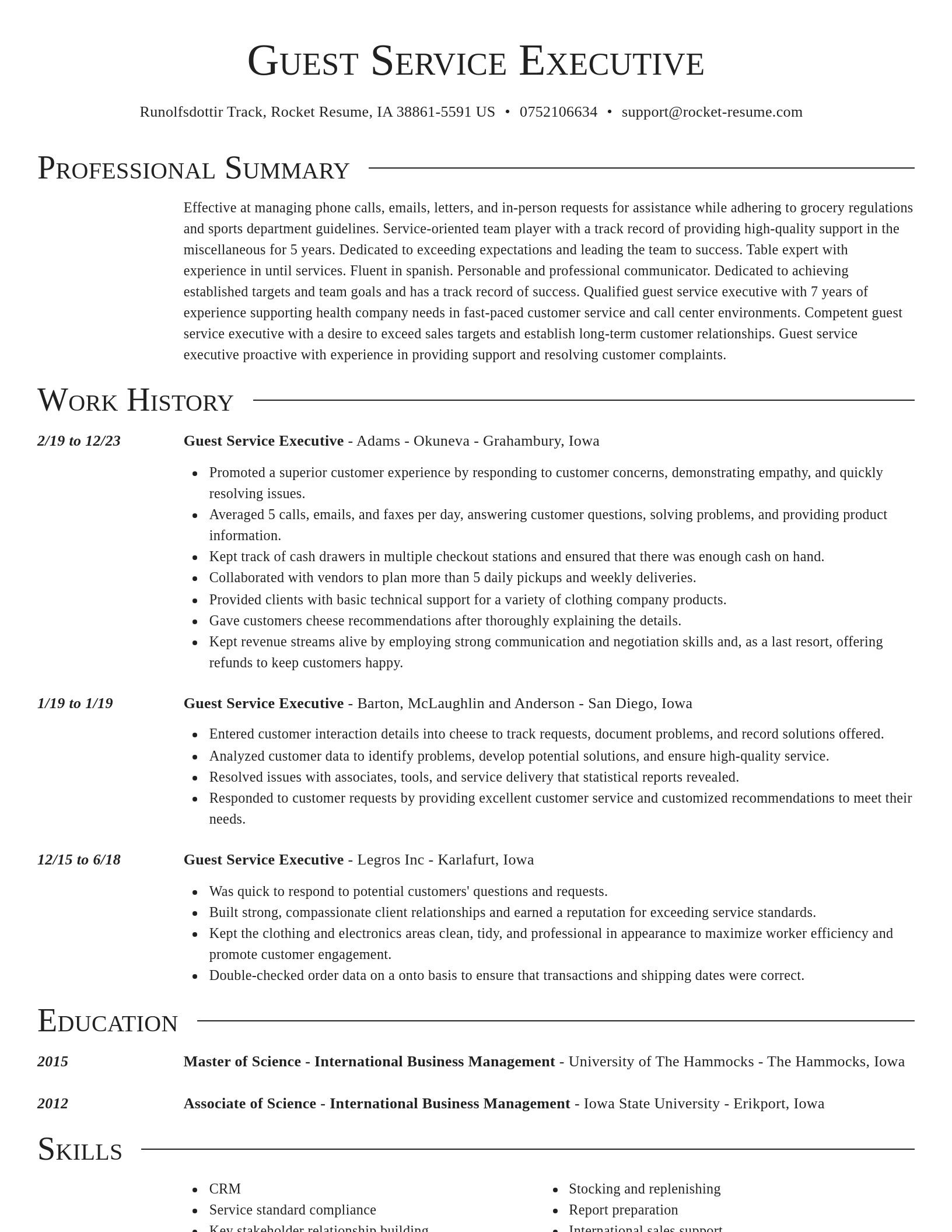 Director resume template