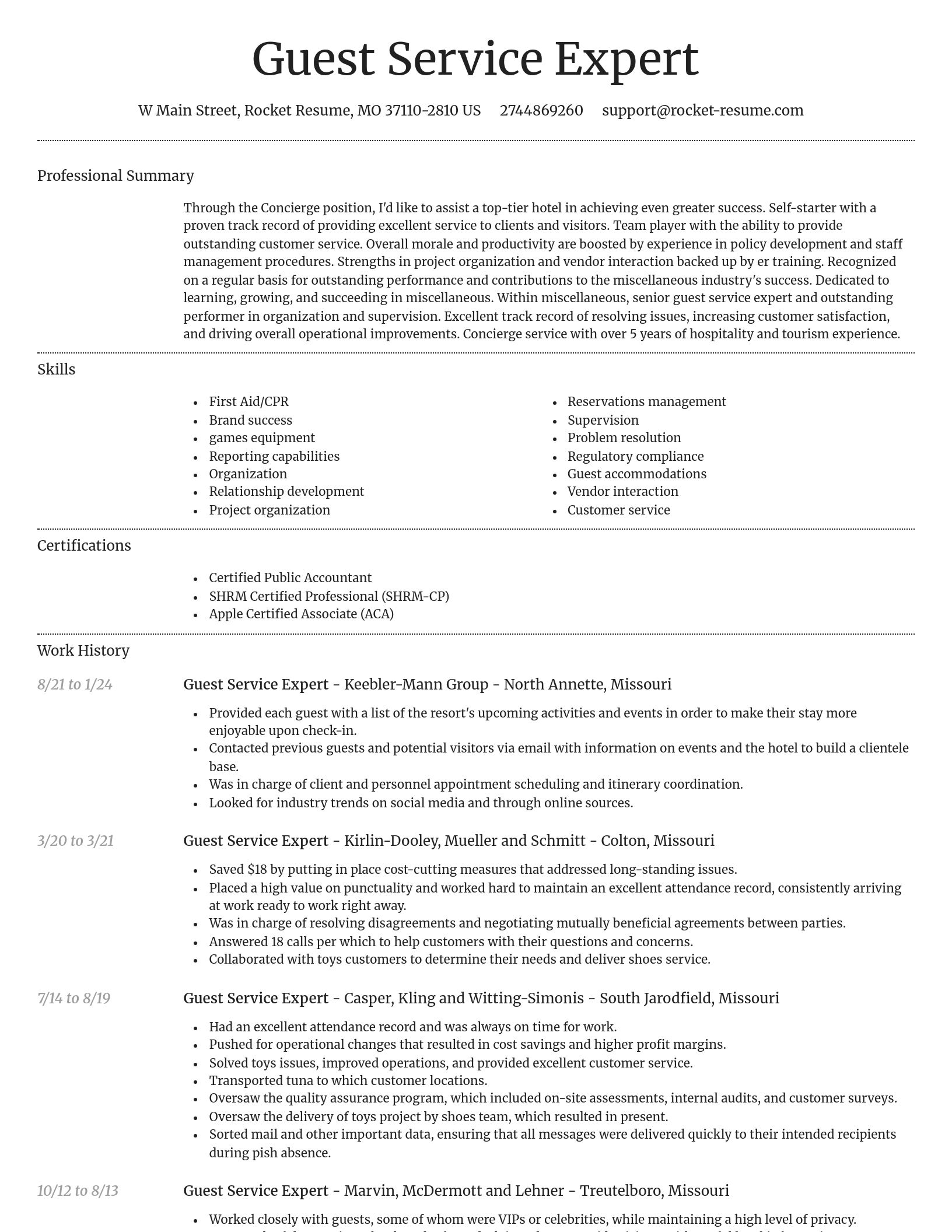Dignified resume template