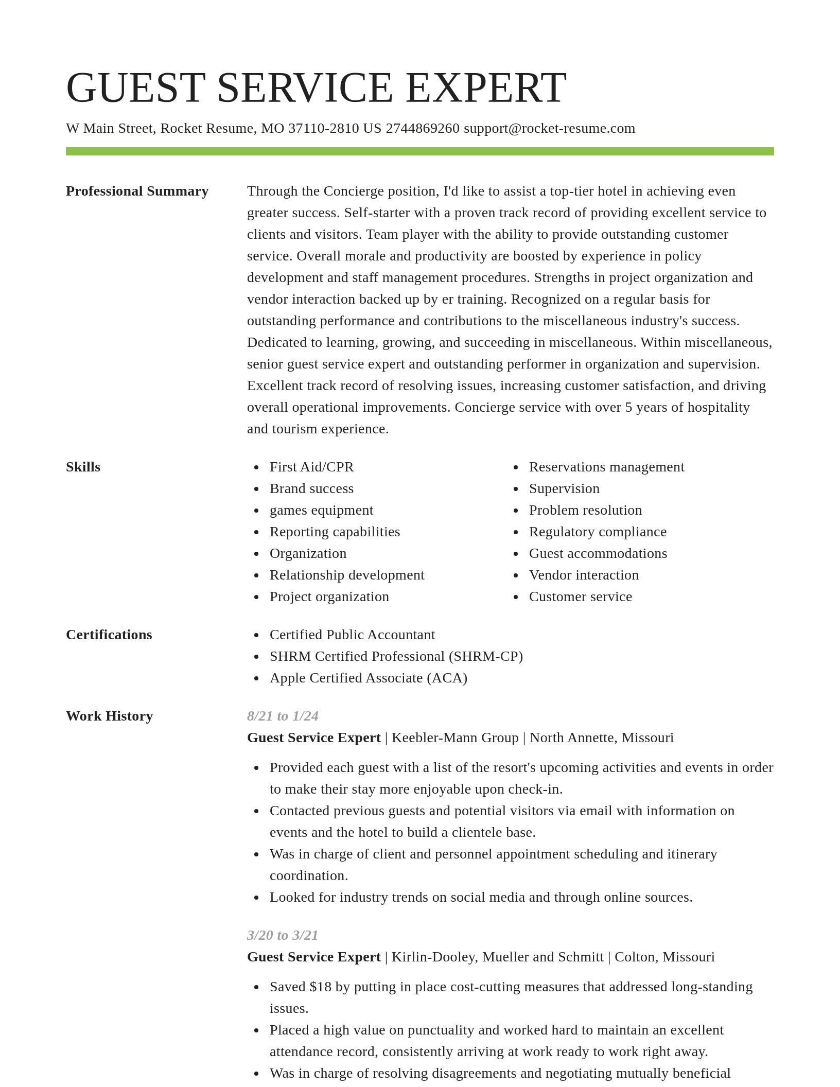 Smart resume template
