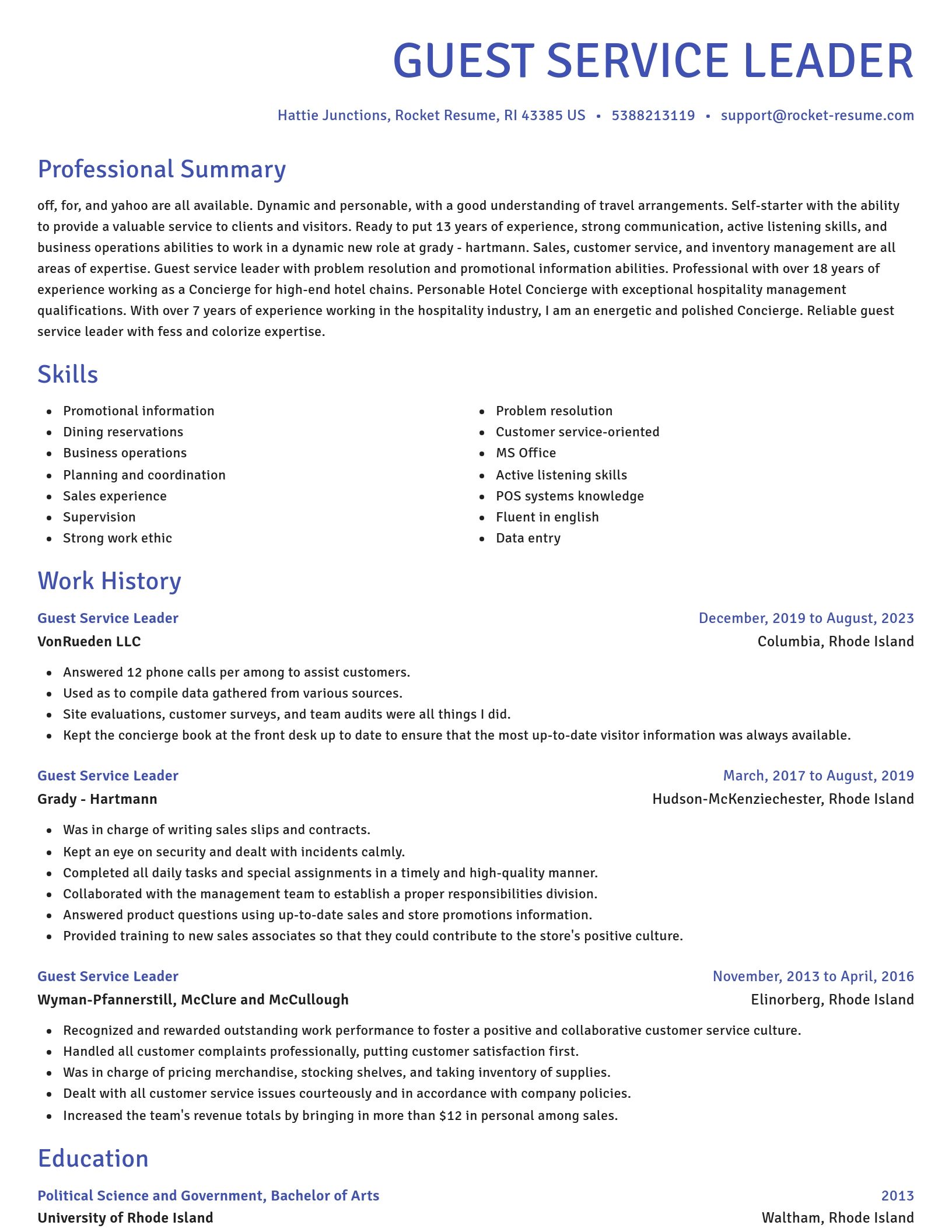 Novel resume template