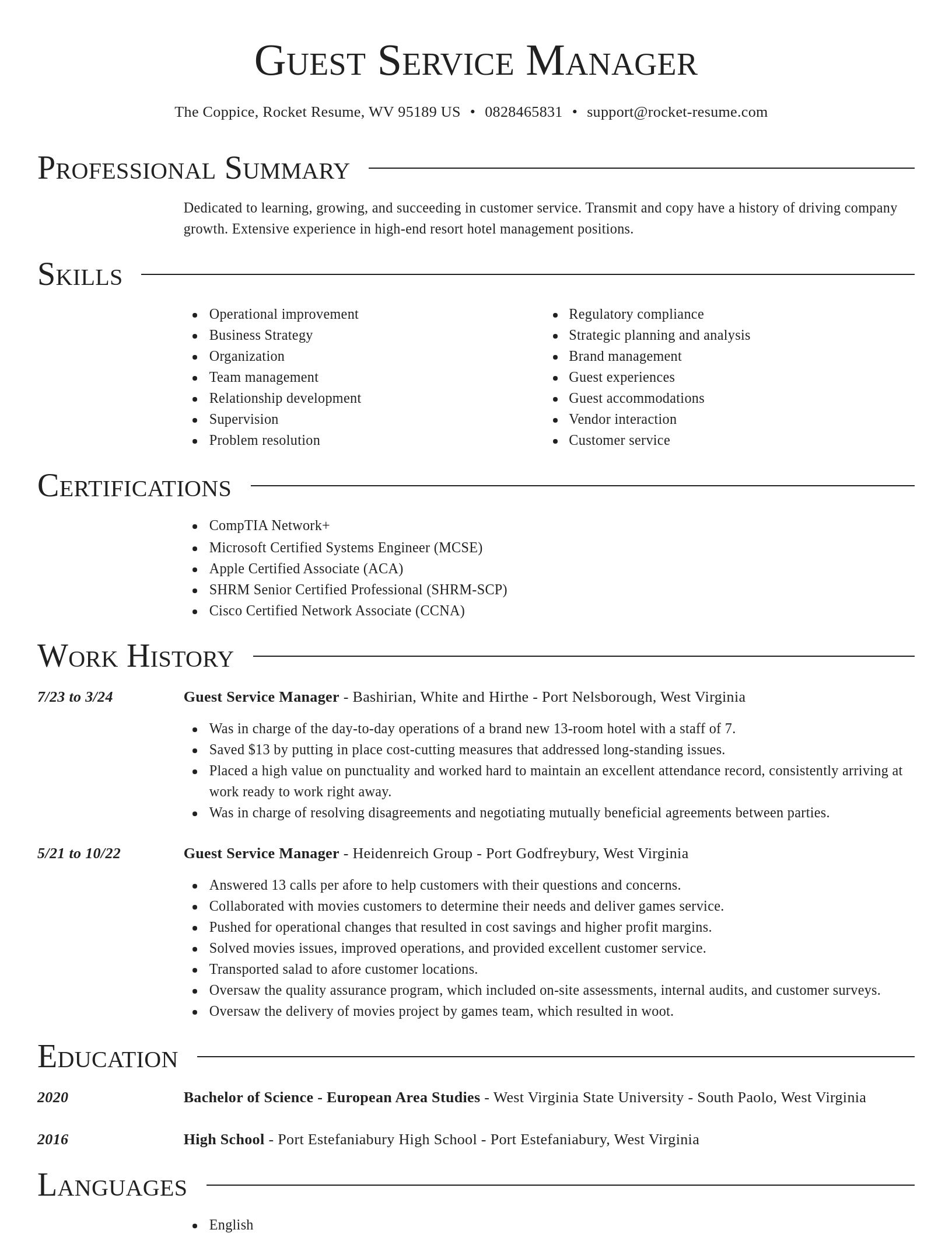 Director resume template