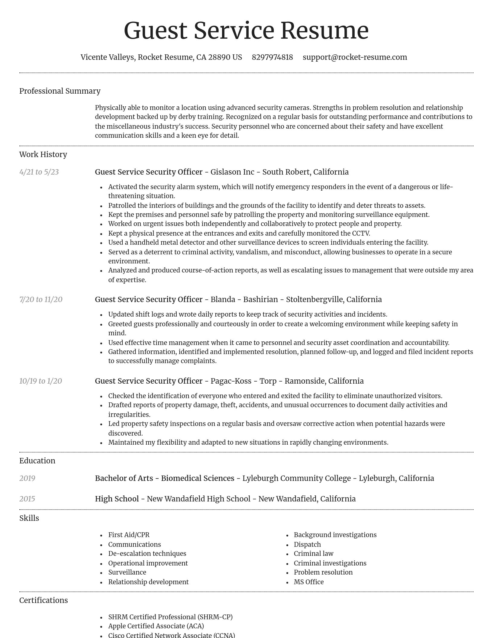 Dignified resume template