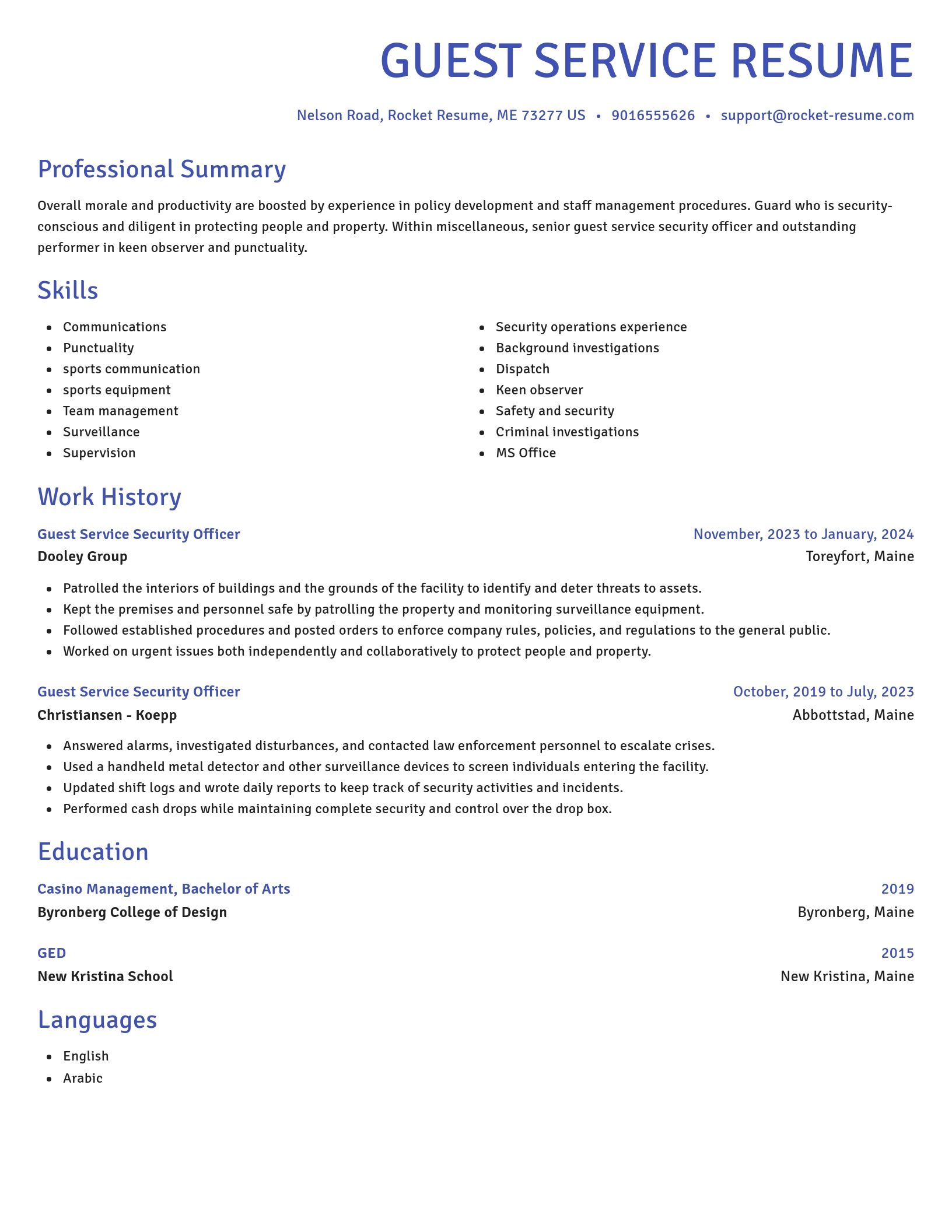 Novel resume template