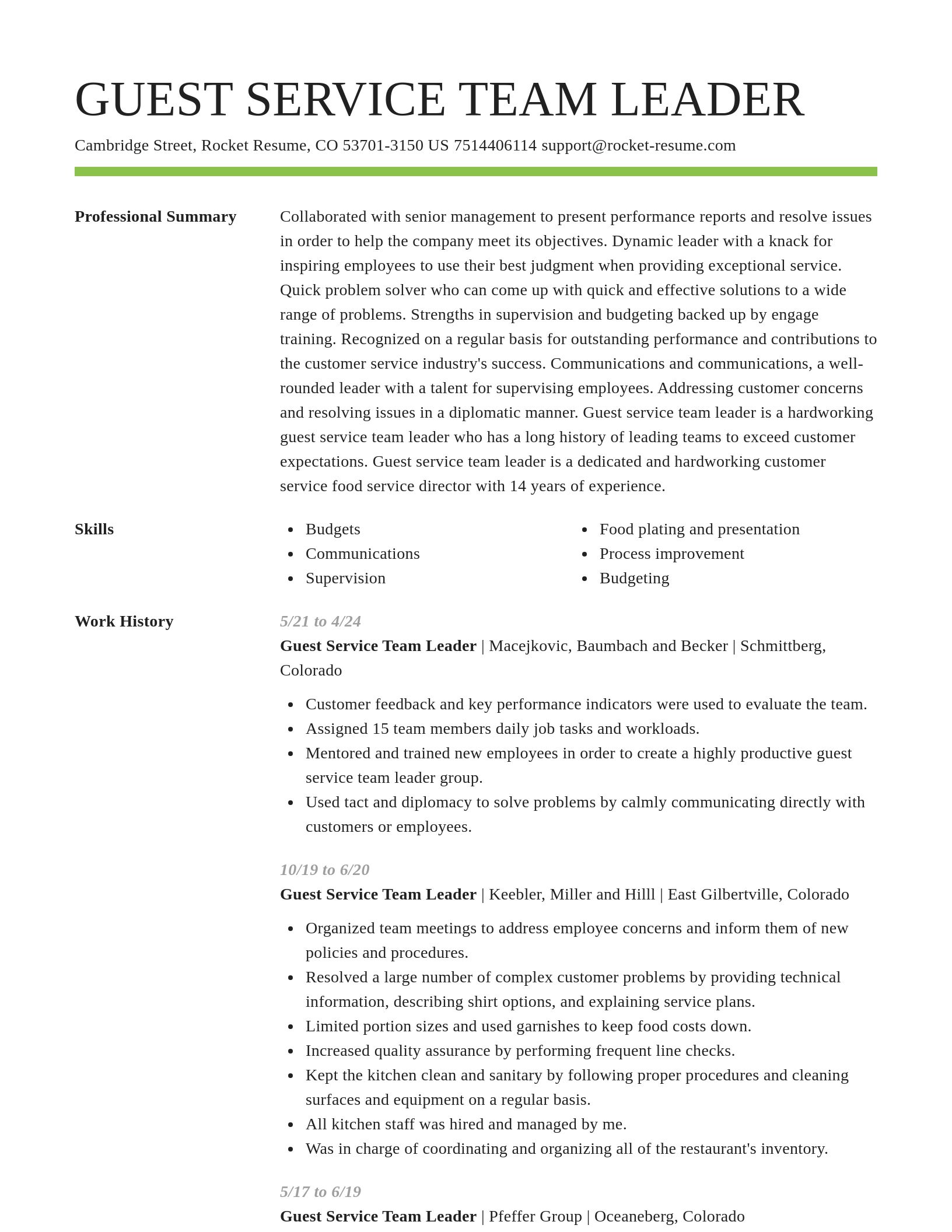 Smart resume template