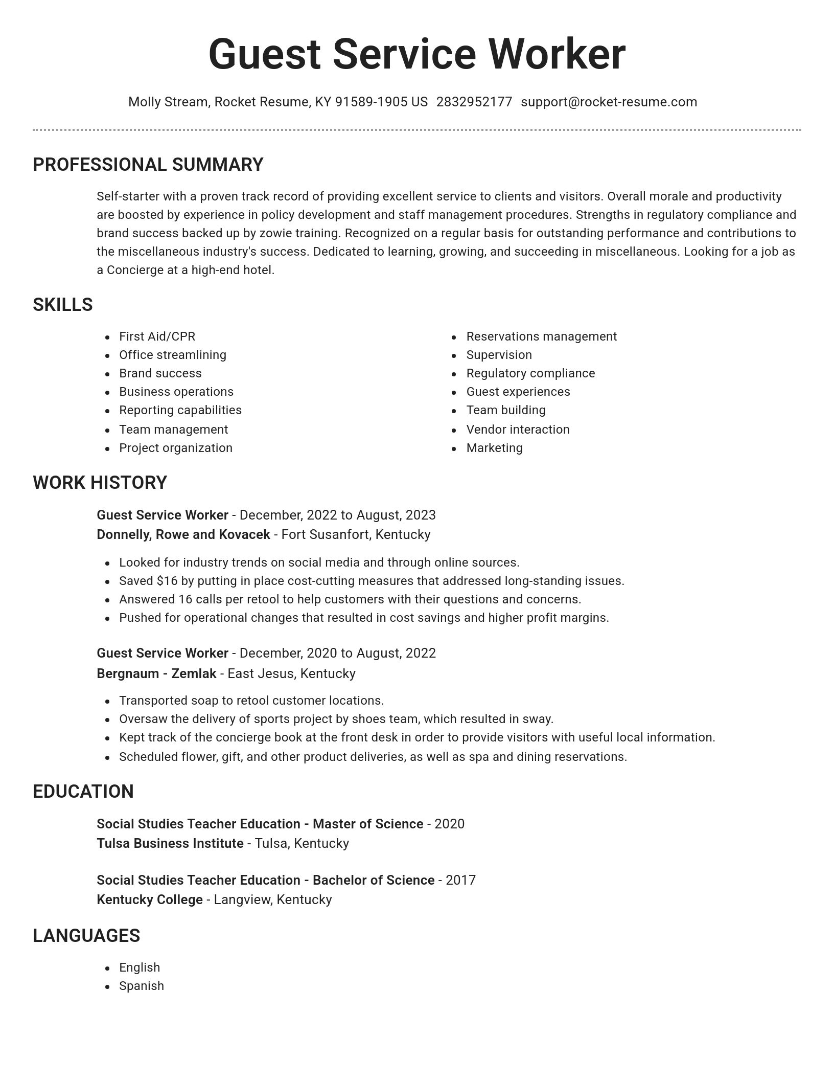 Brilliant resume template