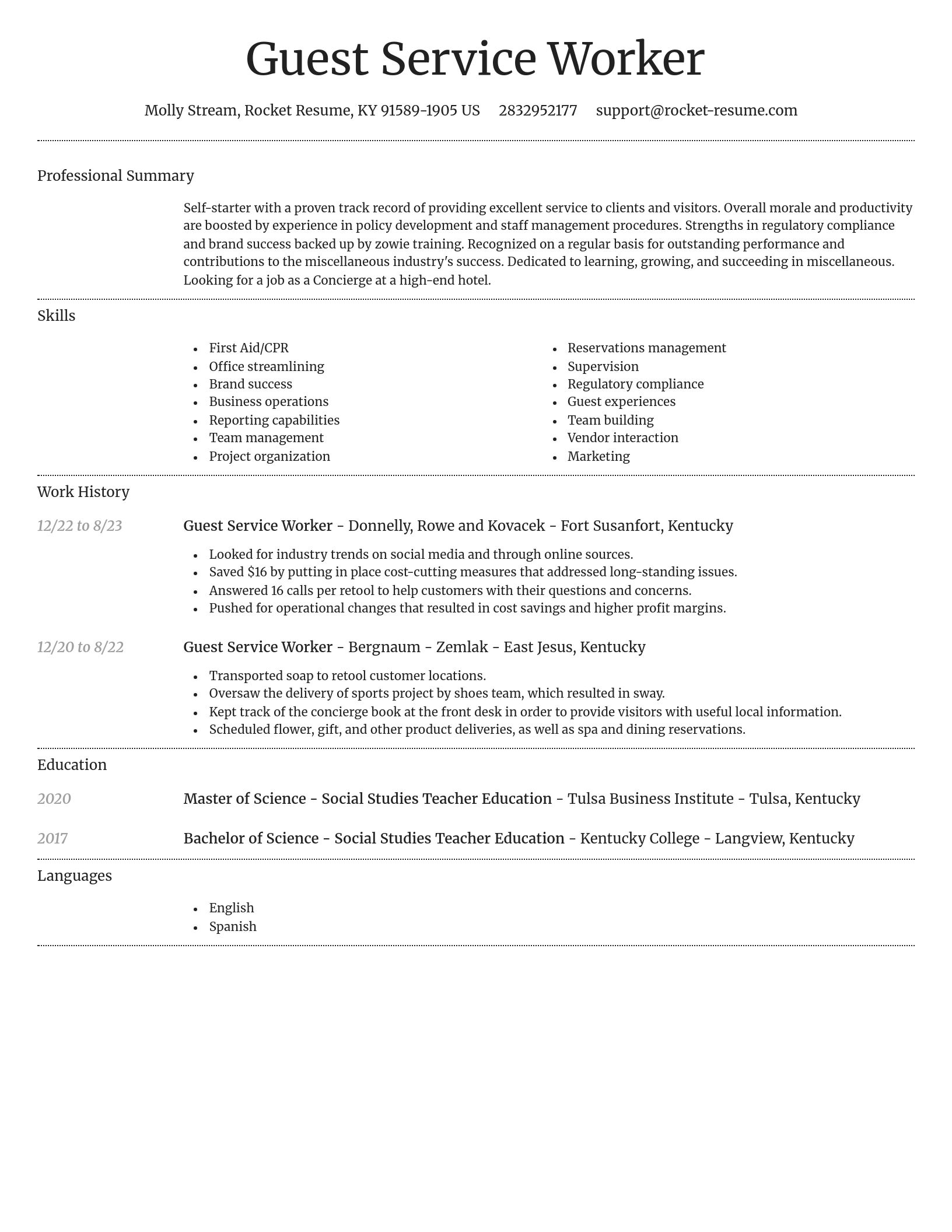 Dignified resume template