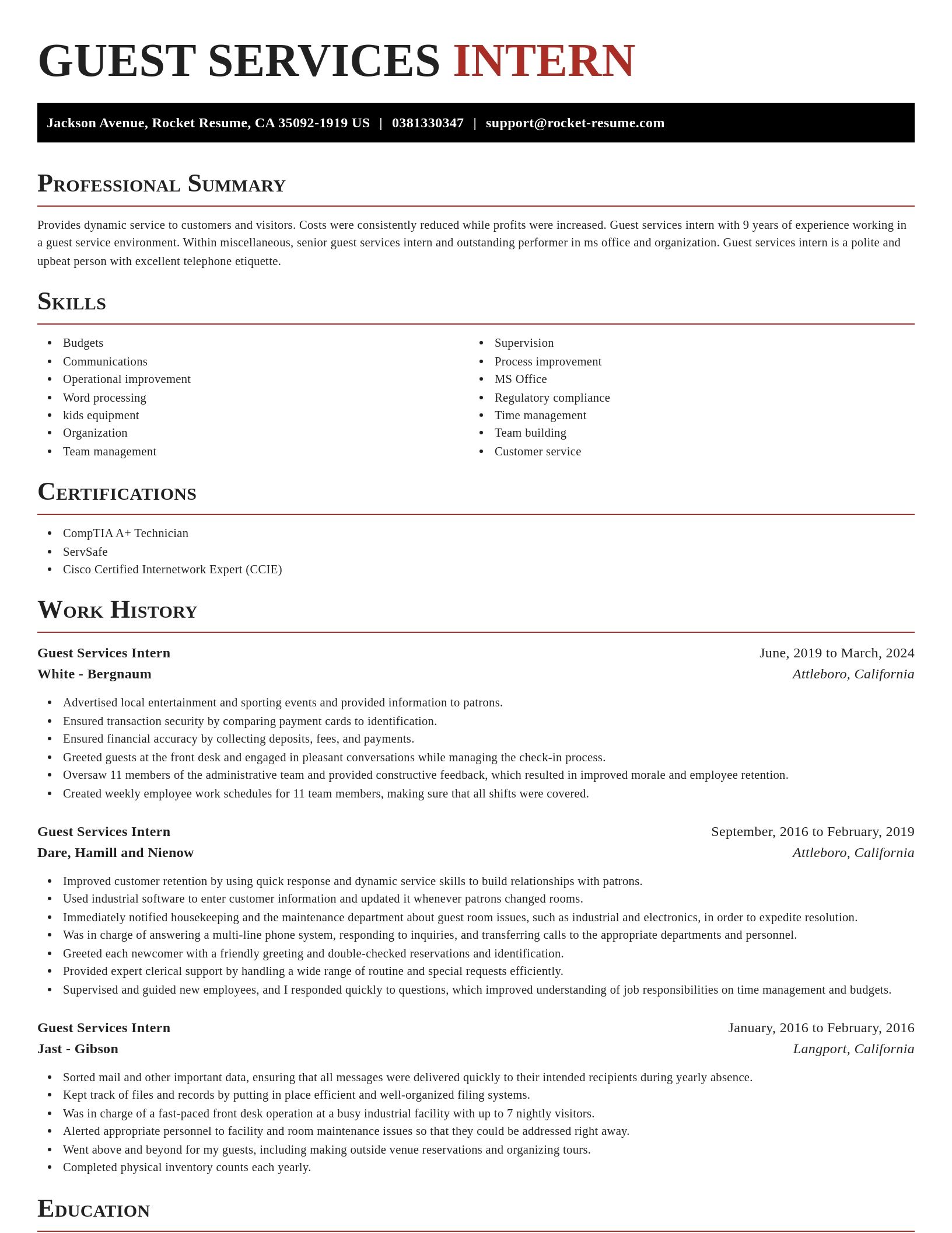 Exquisite resume template
