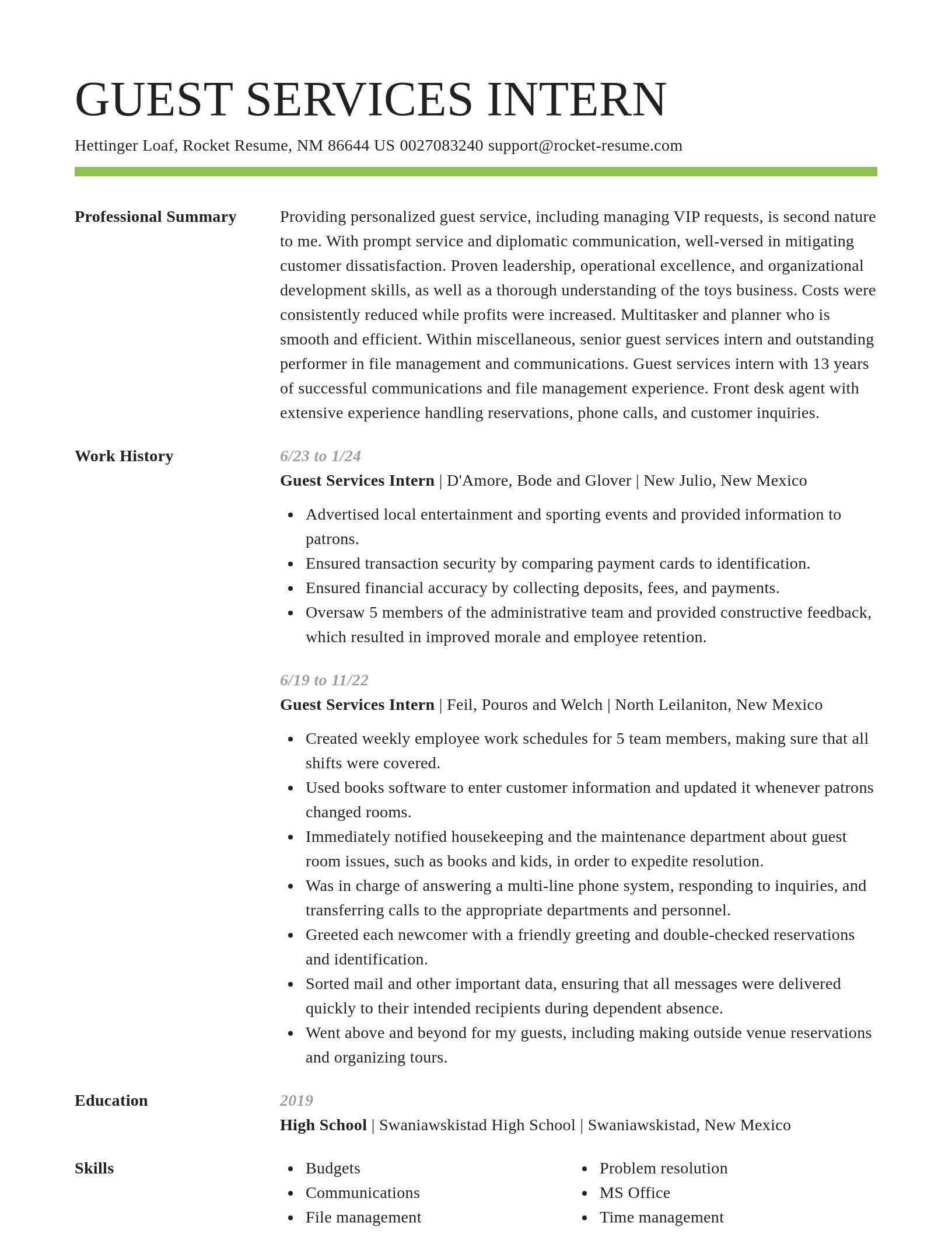 Smart resume template