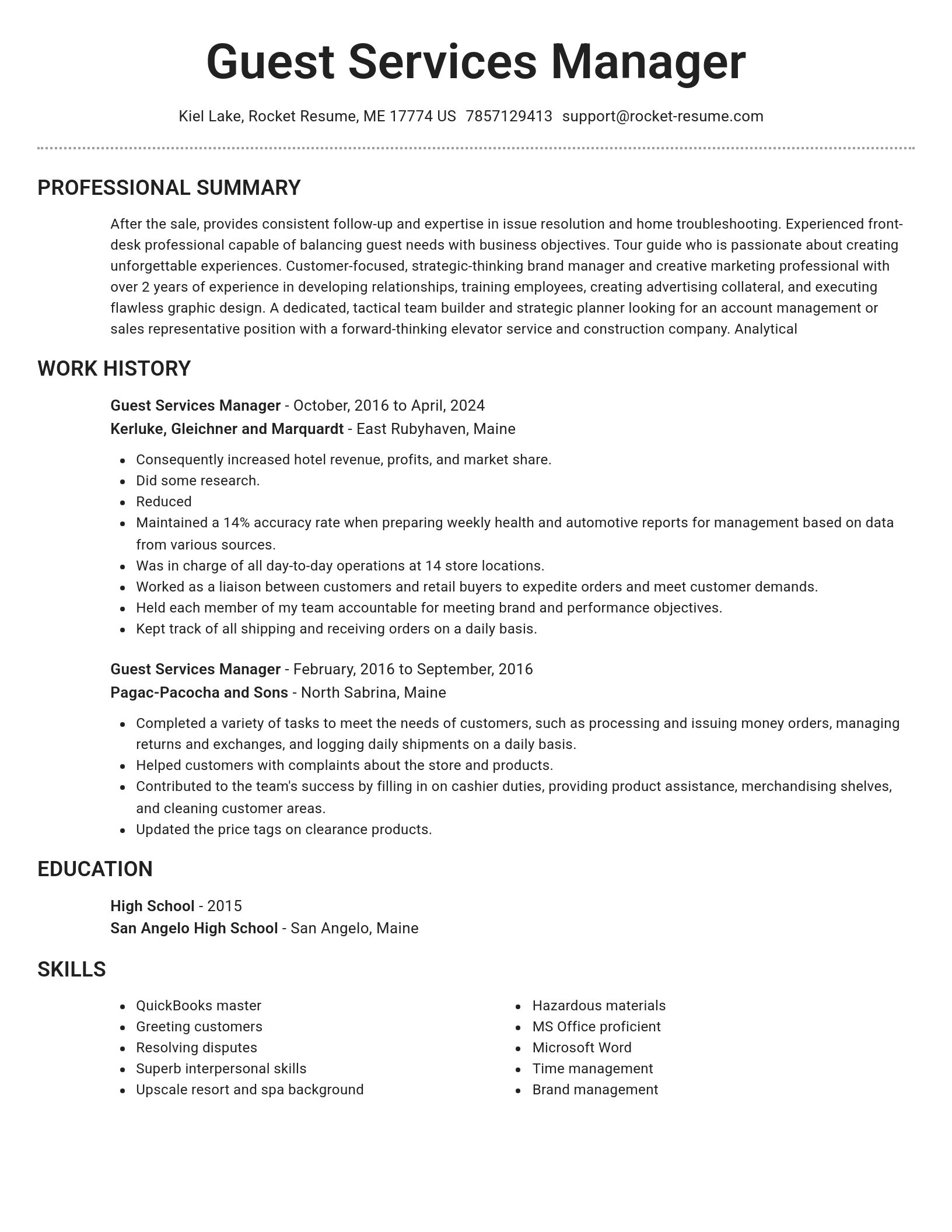 Brilliant resume template
