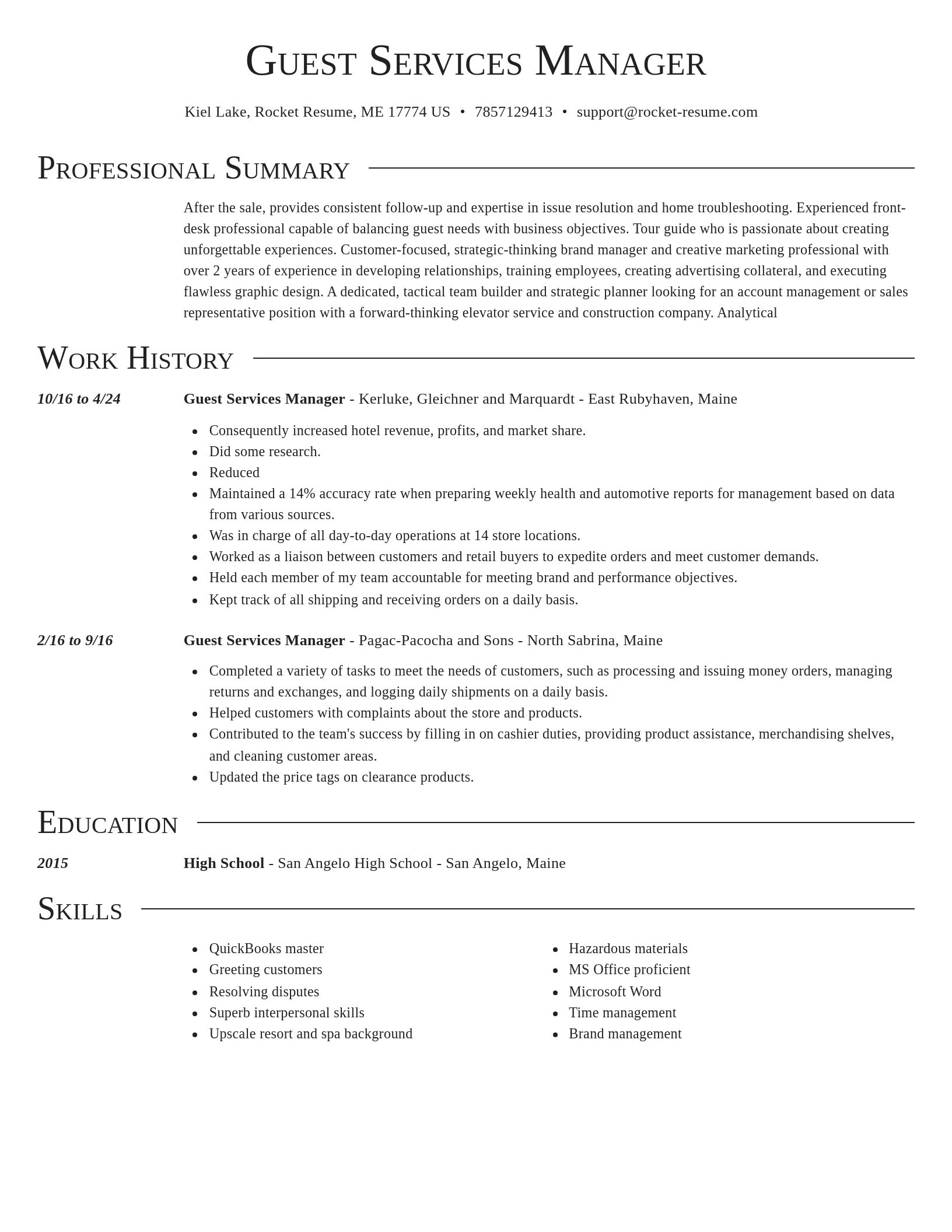 Director resume template
