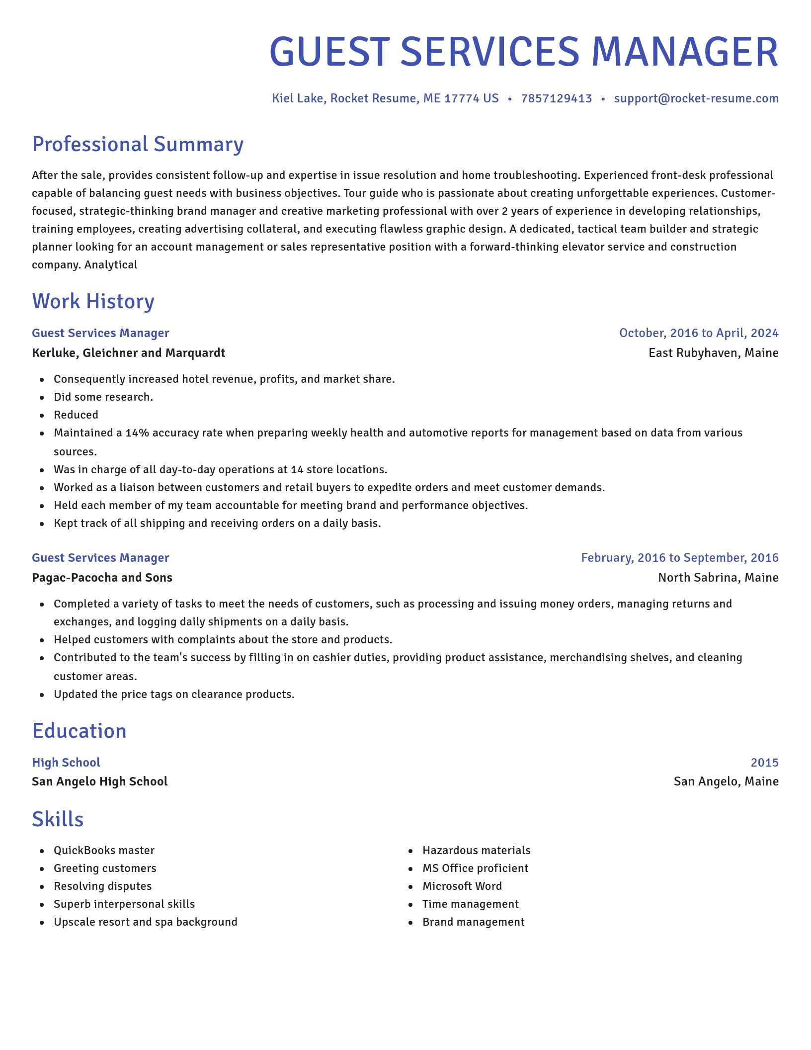 Novel resume template