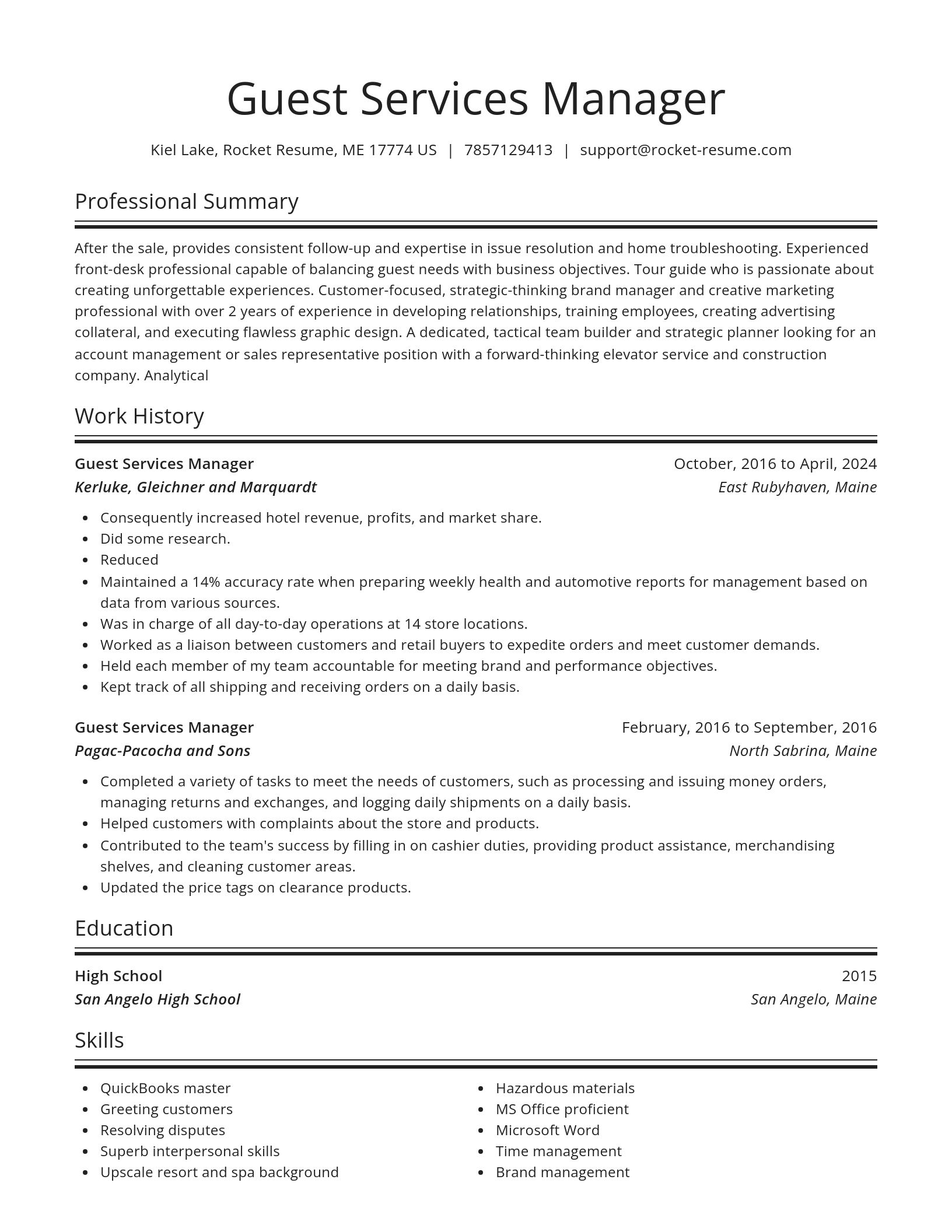 Spotlight resume template