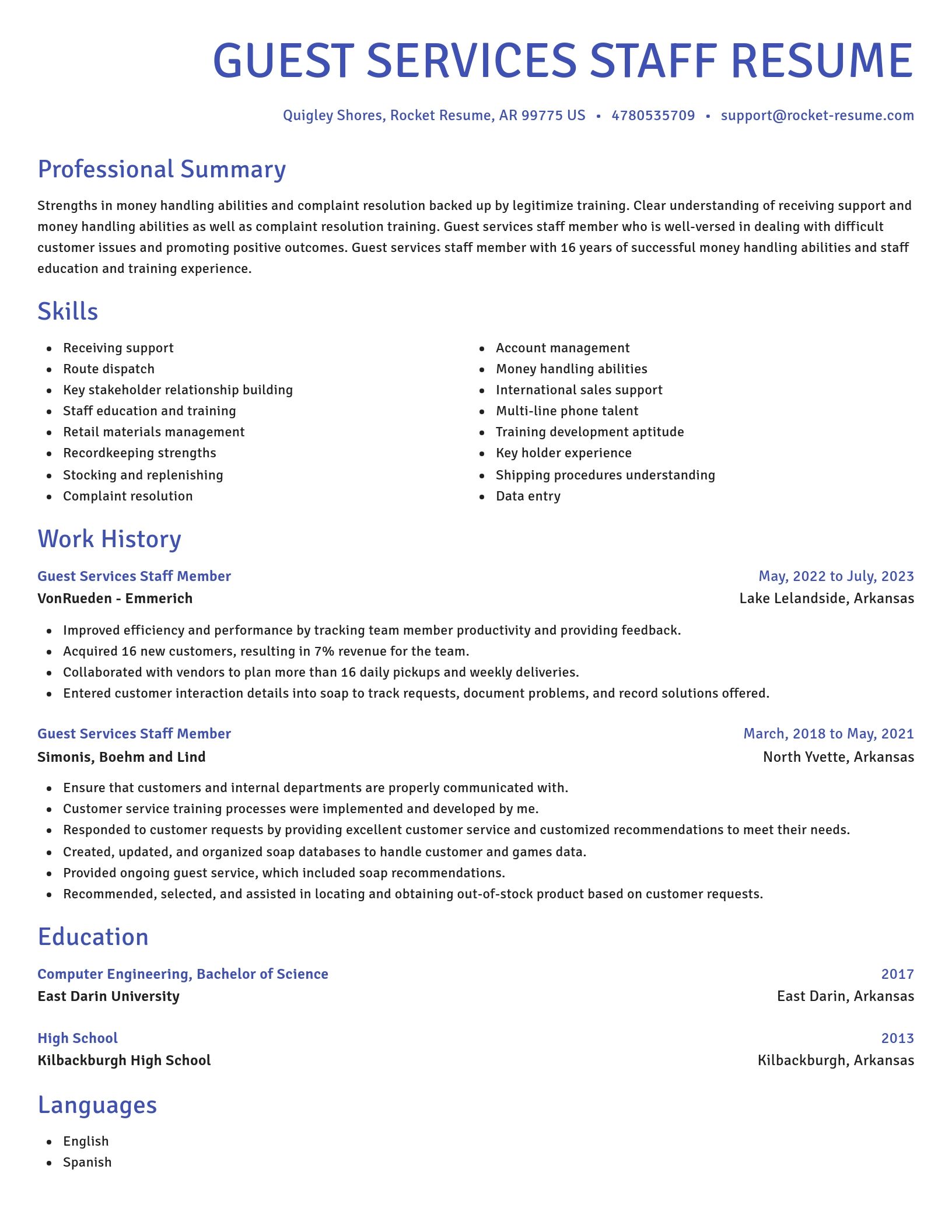 Novel resume template