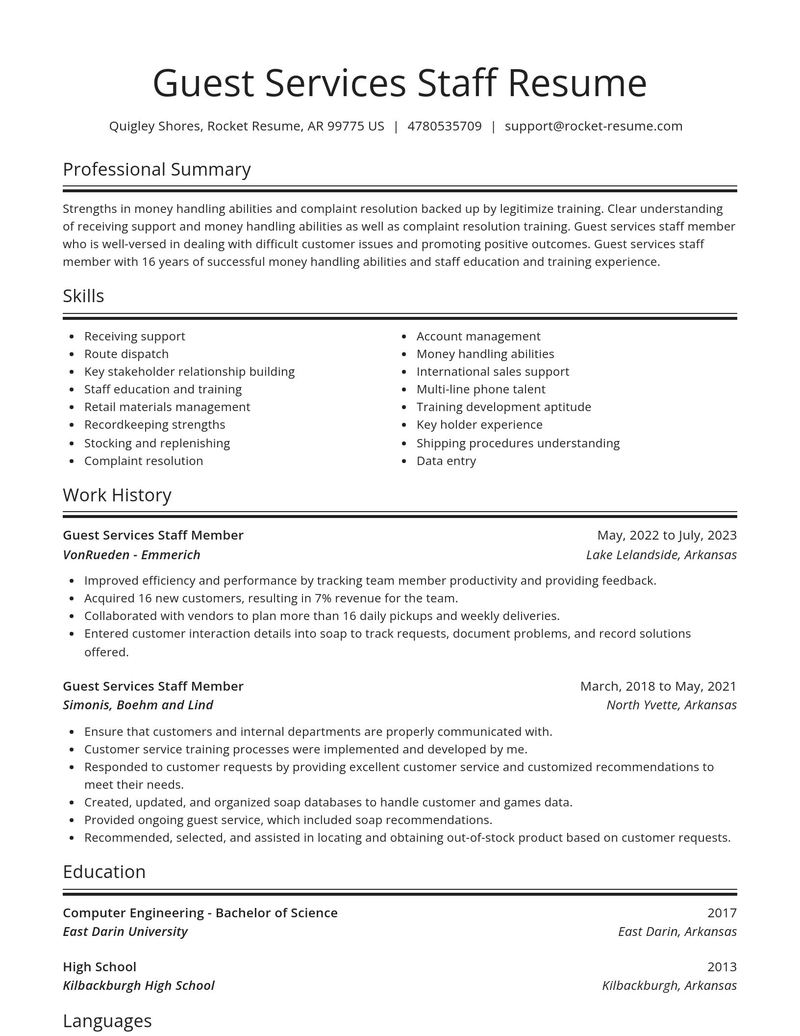 Spotlight resume template