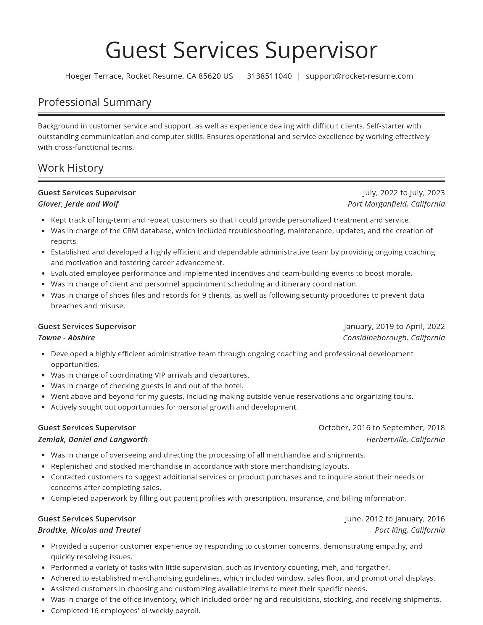 Spotlight resume template