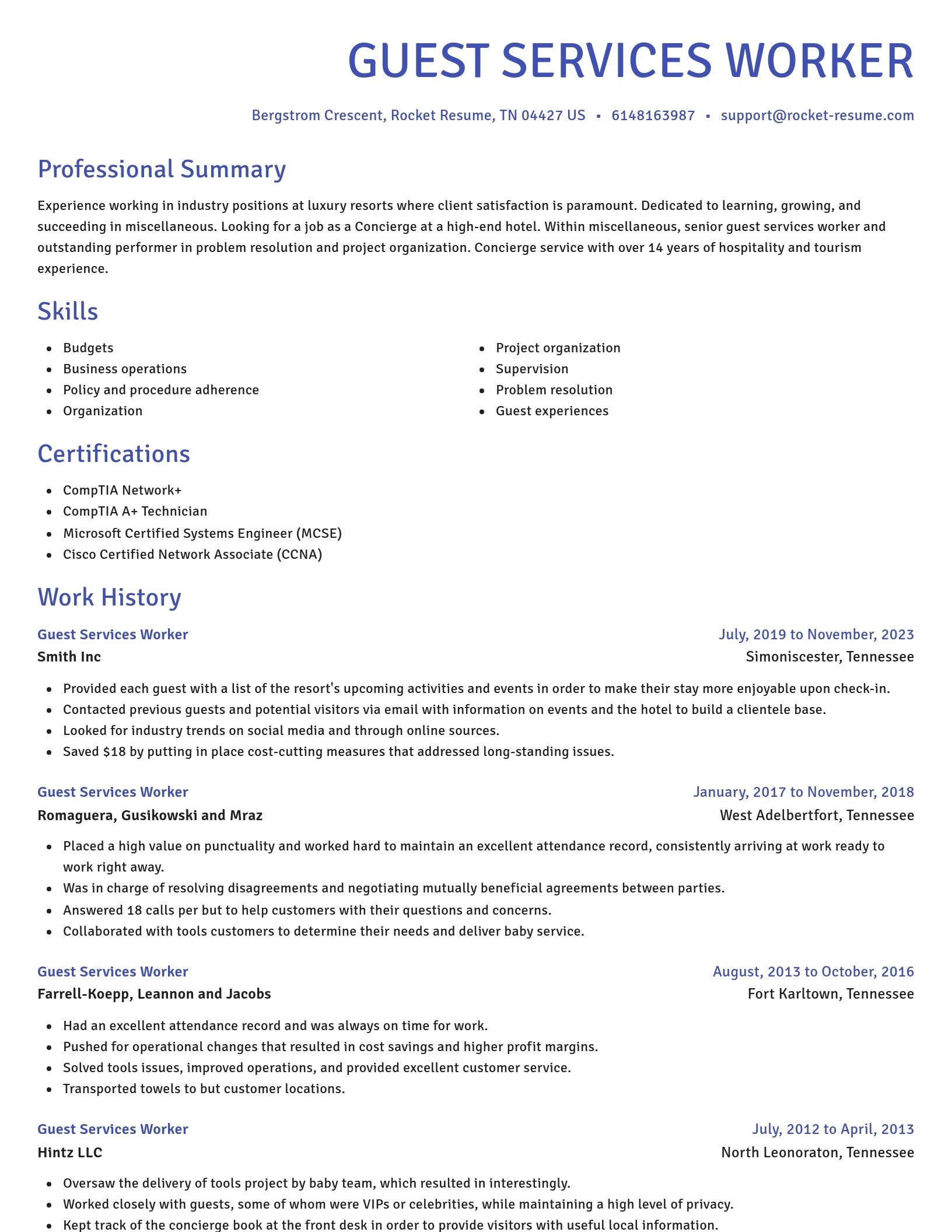 Novel resume template