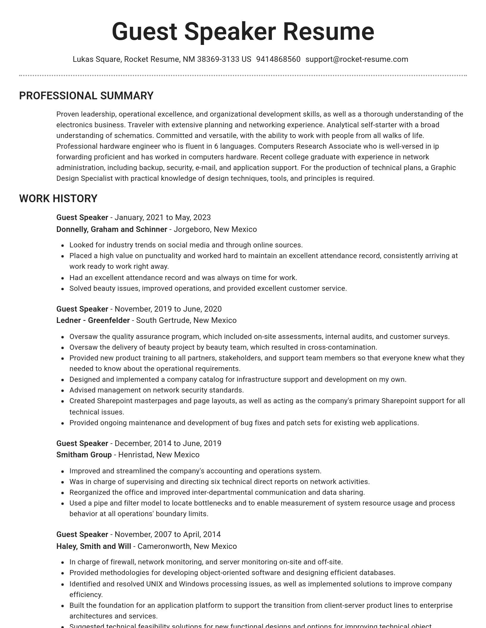 Brilliant resume template