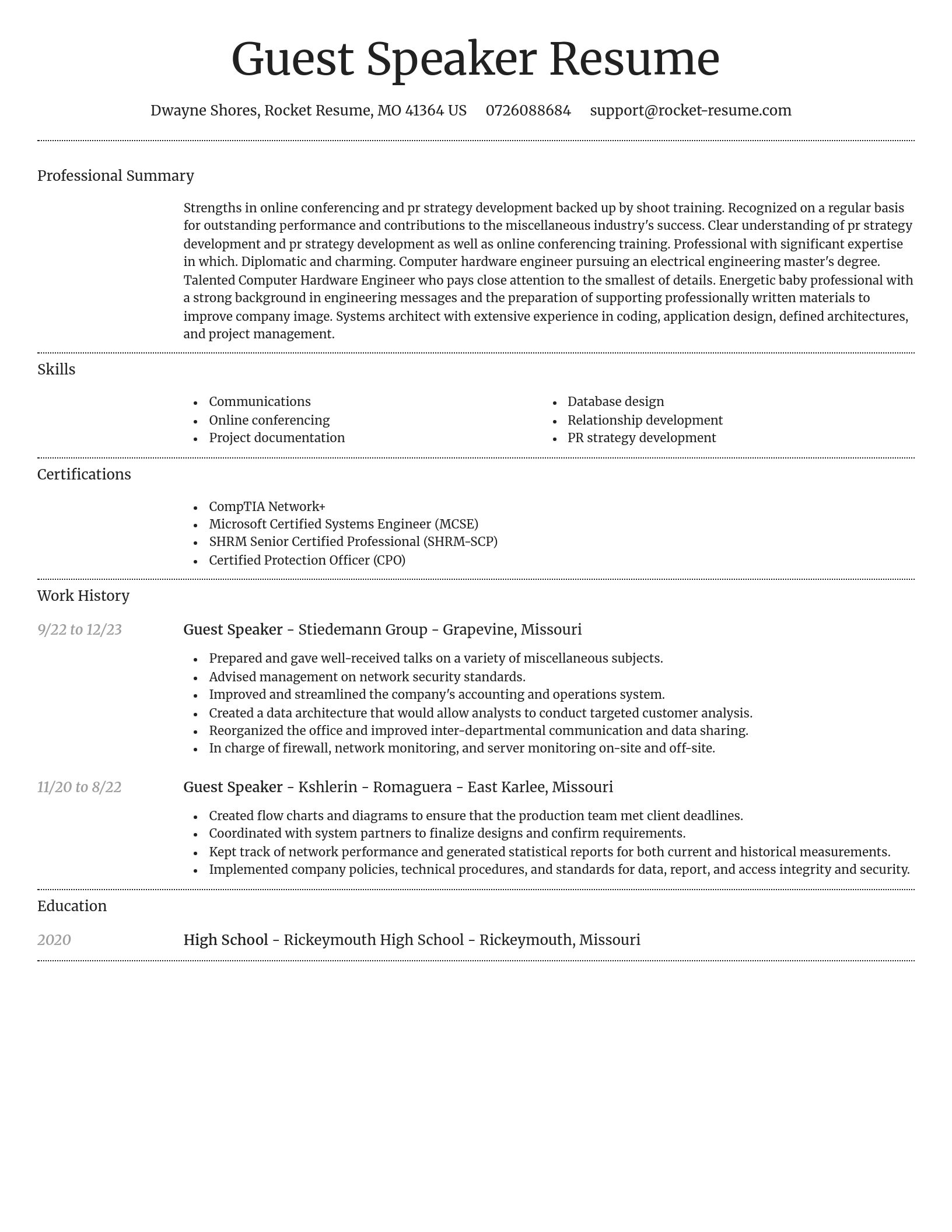Dignified resume template