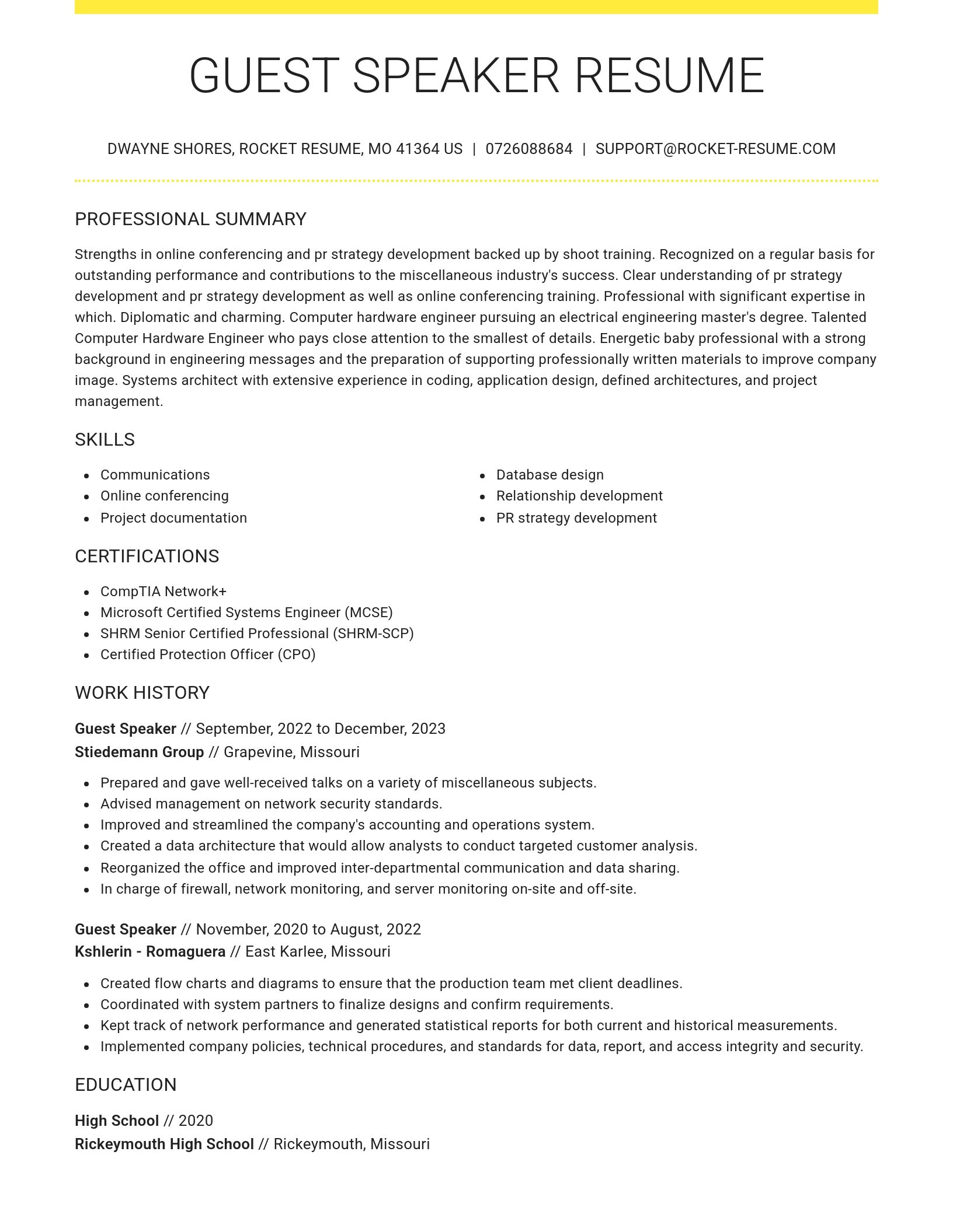 Grand resume template