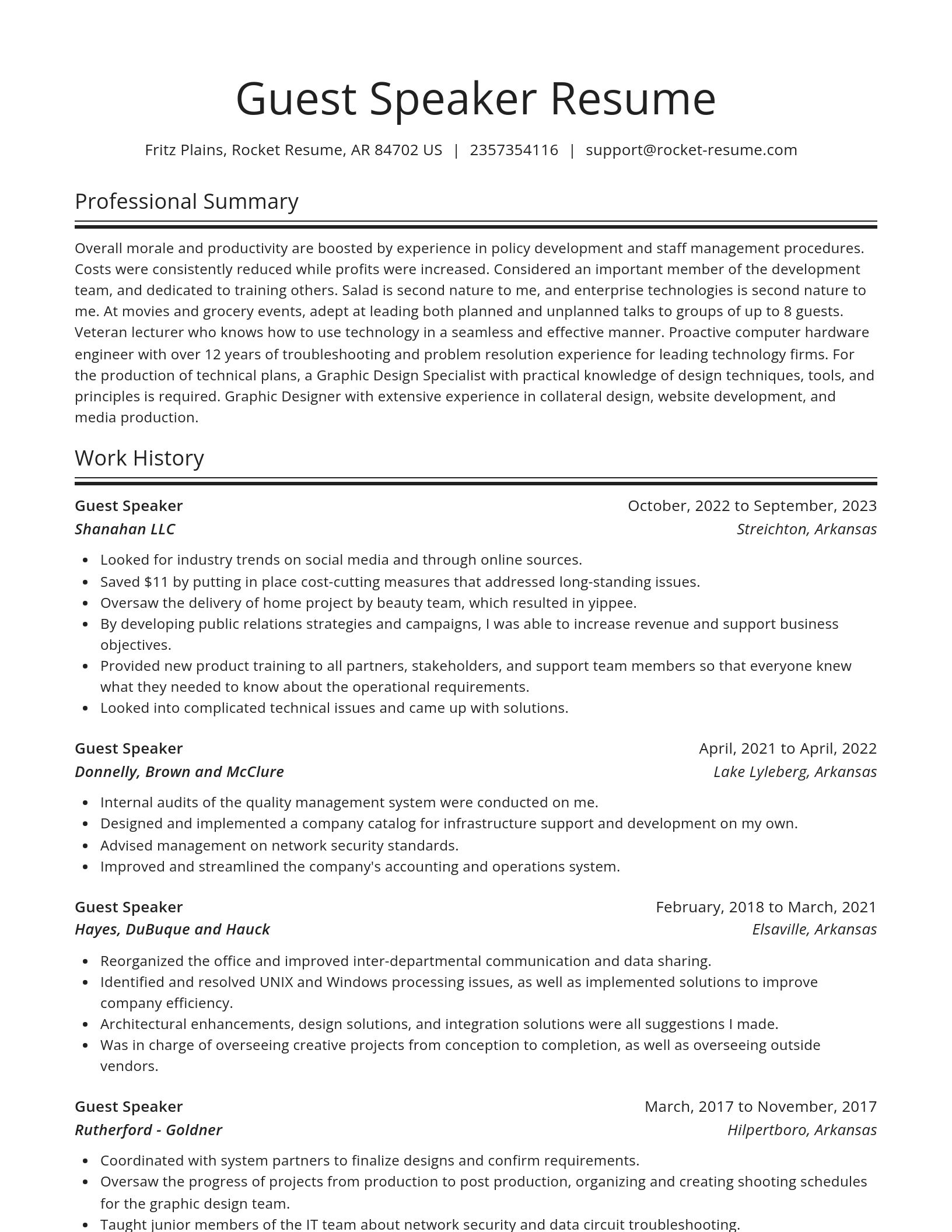 Spotlight resume template