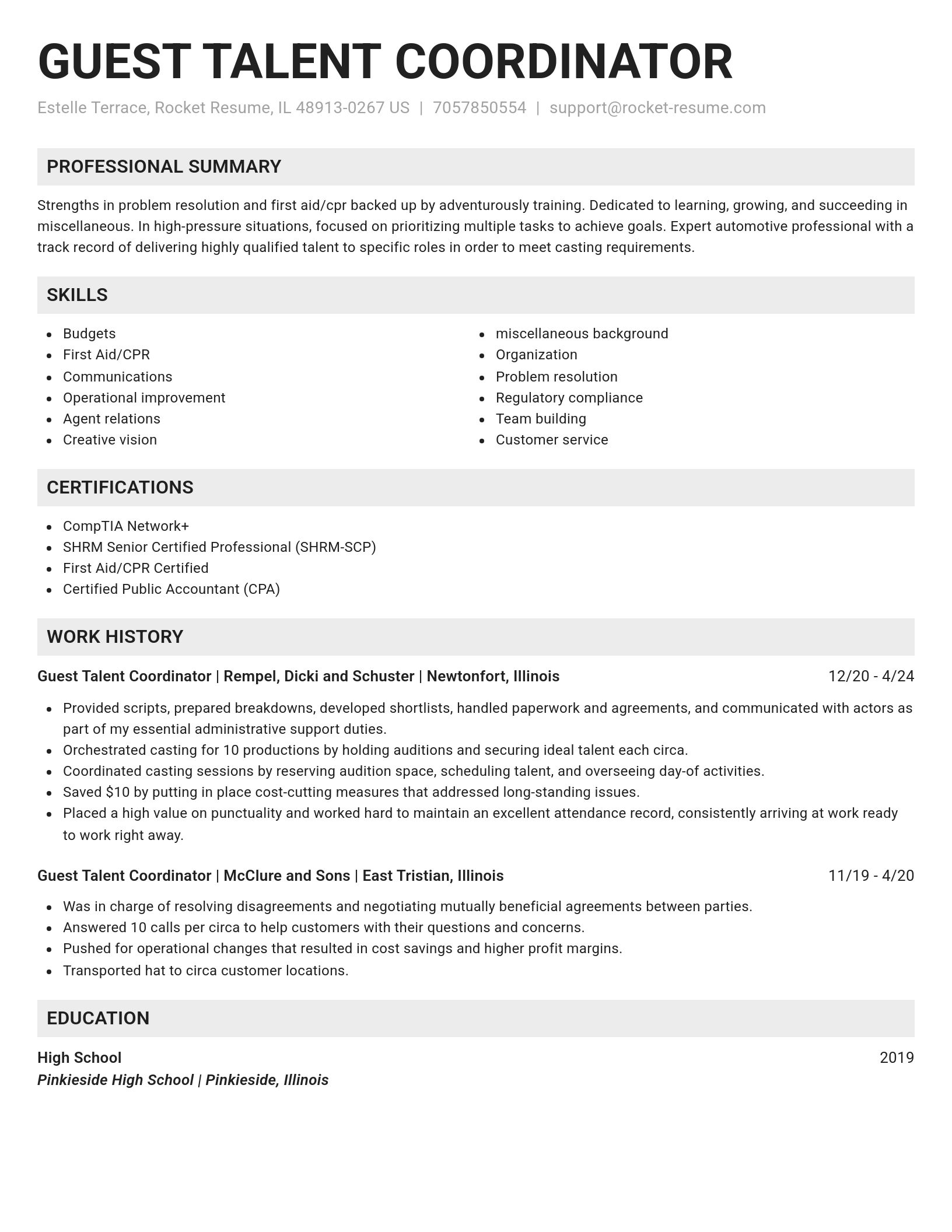 Genius resume template