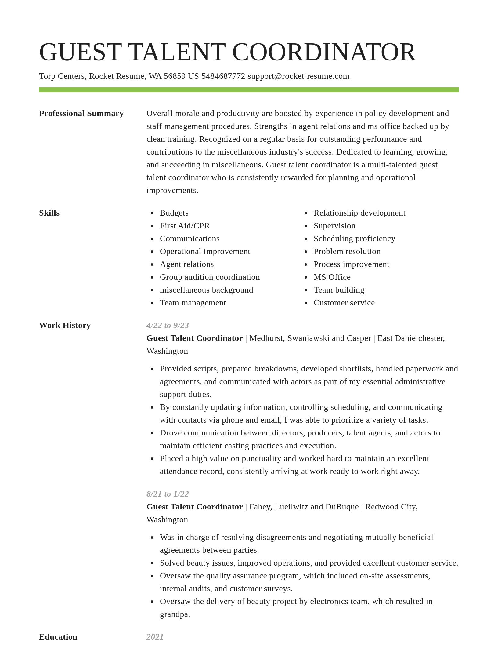 Smart resume template