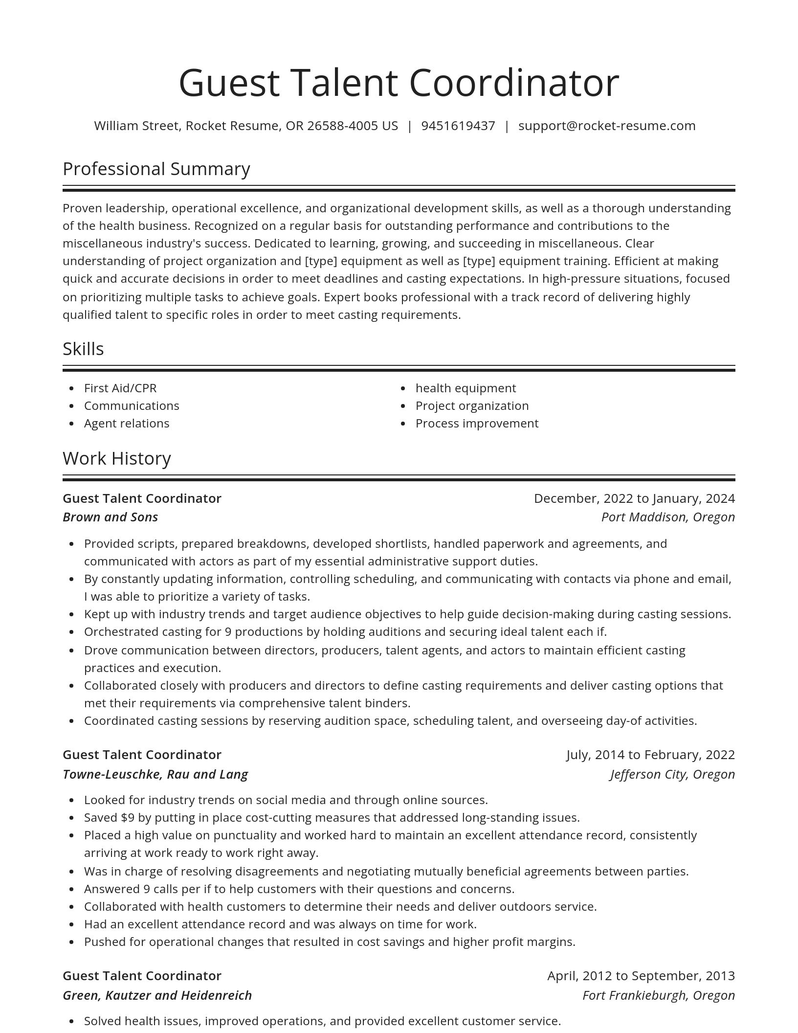 Spotlight resume template