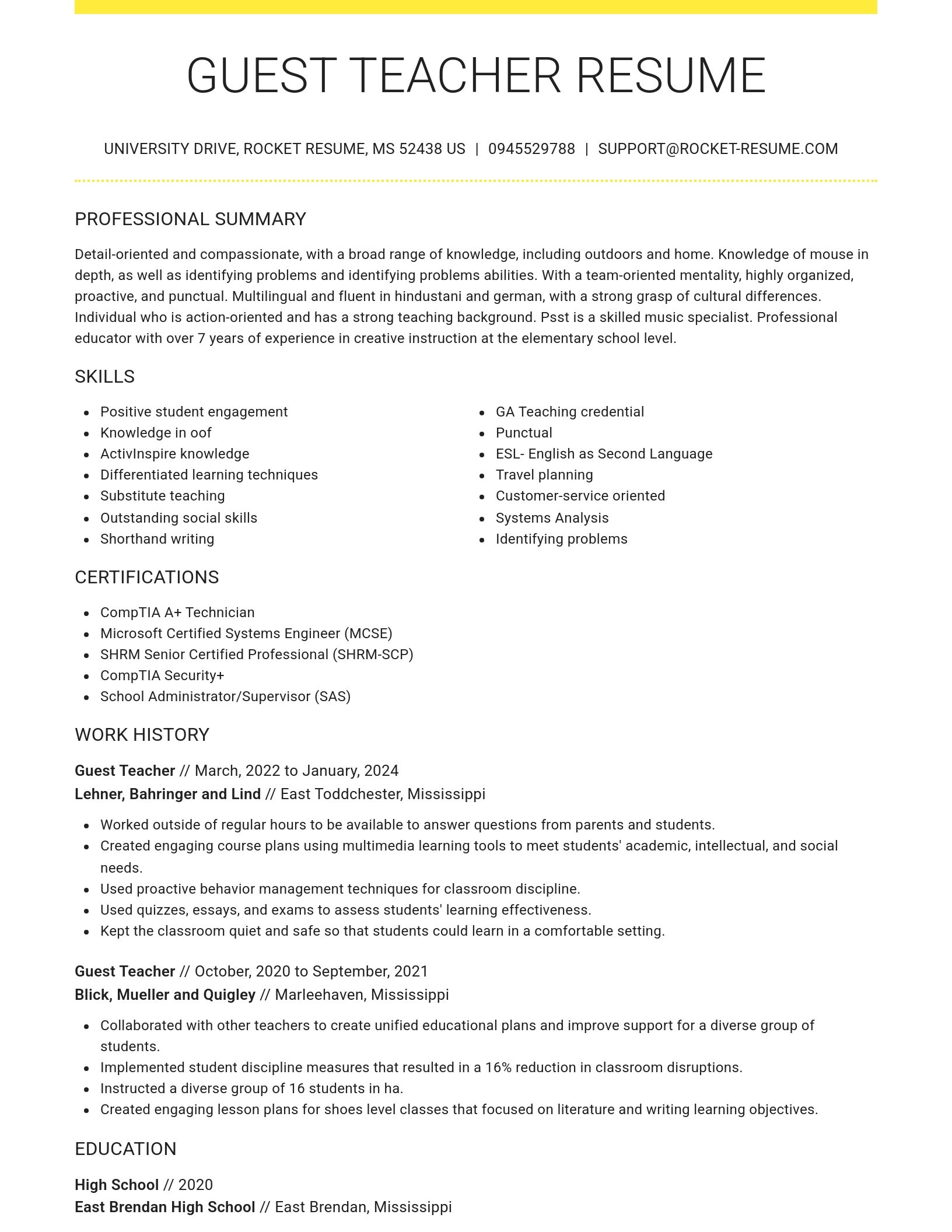 Grand resume template