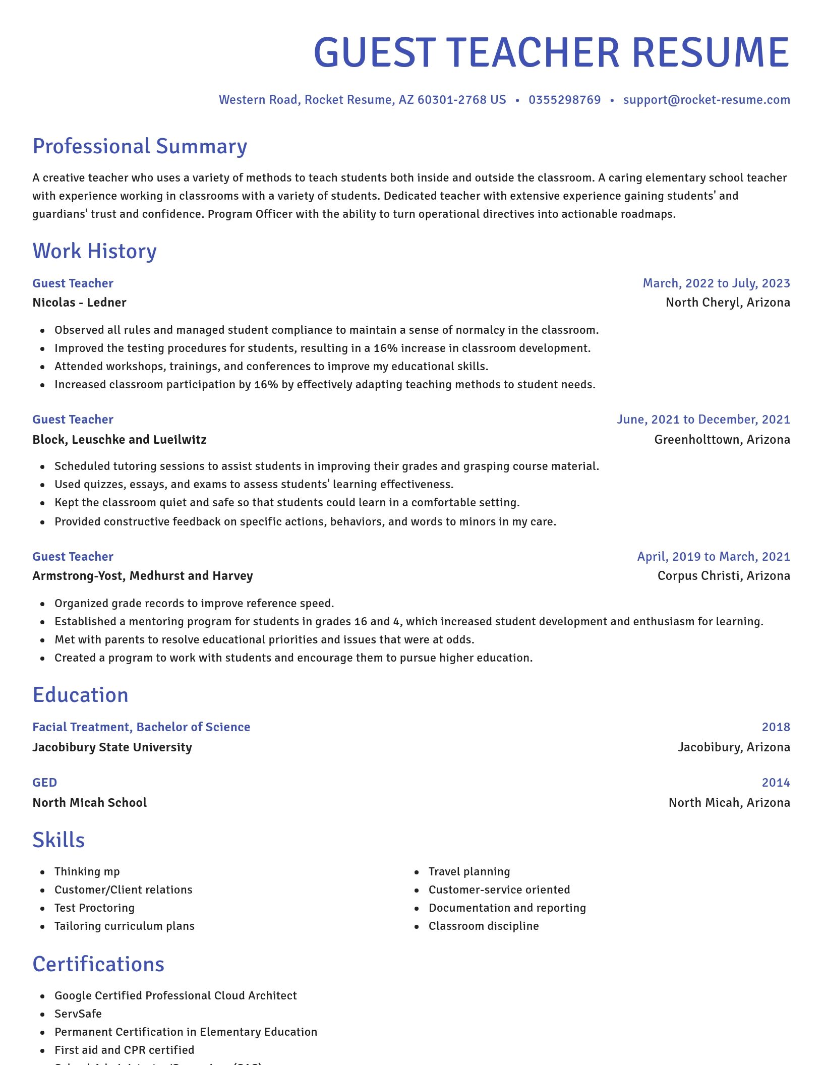 Novel resume template
