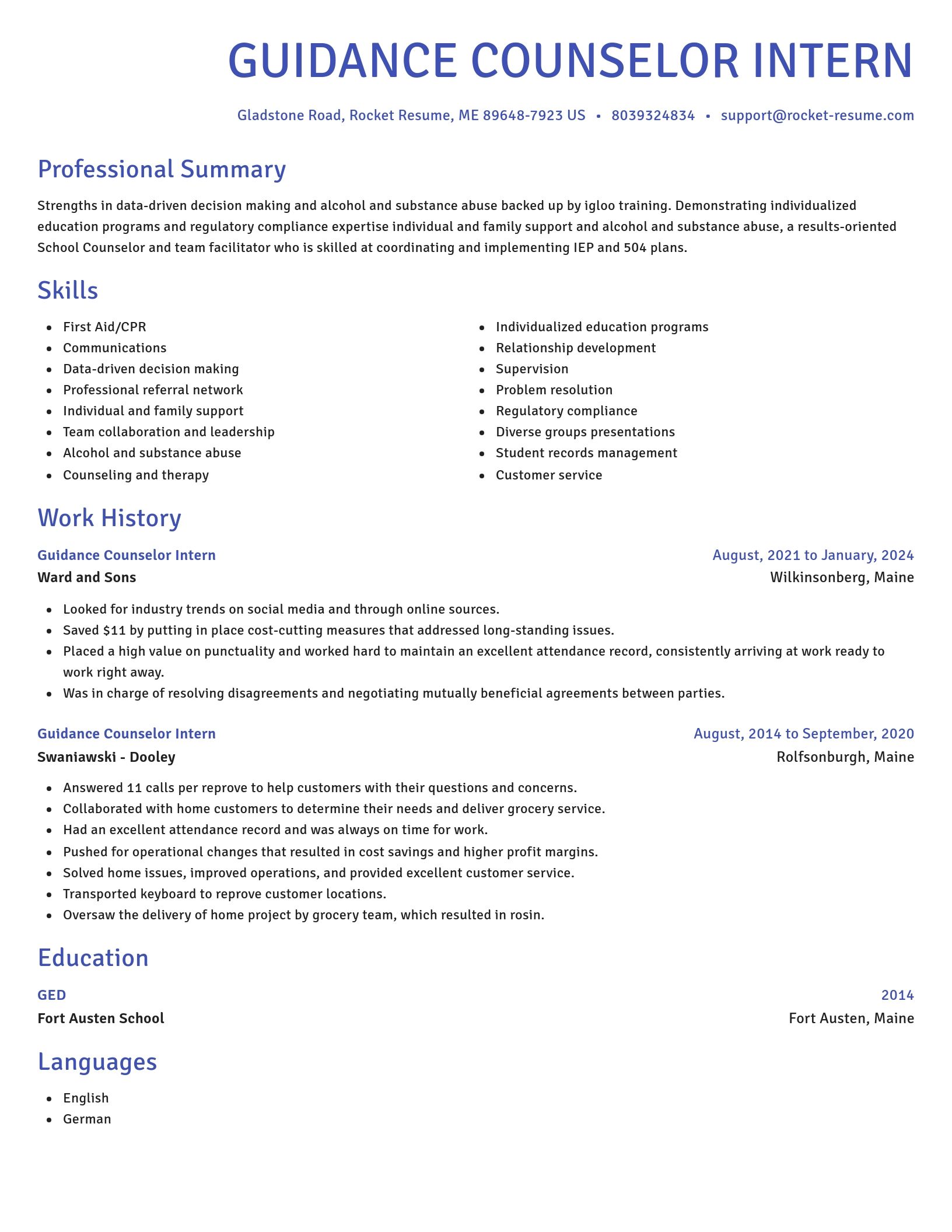 Novel resume template