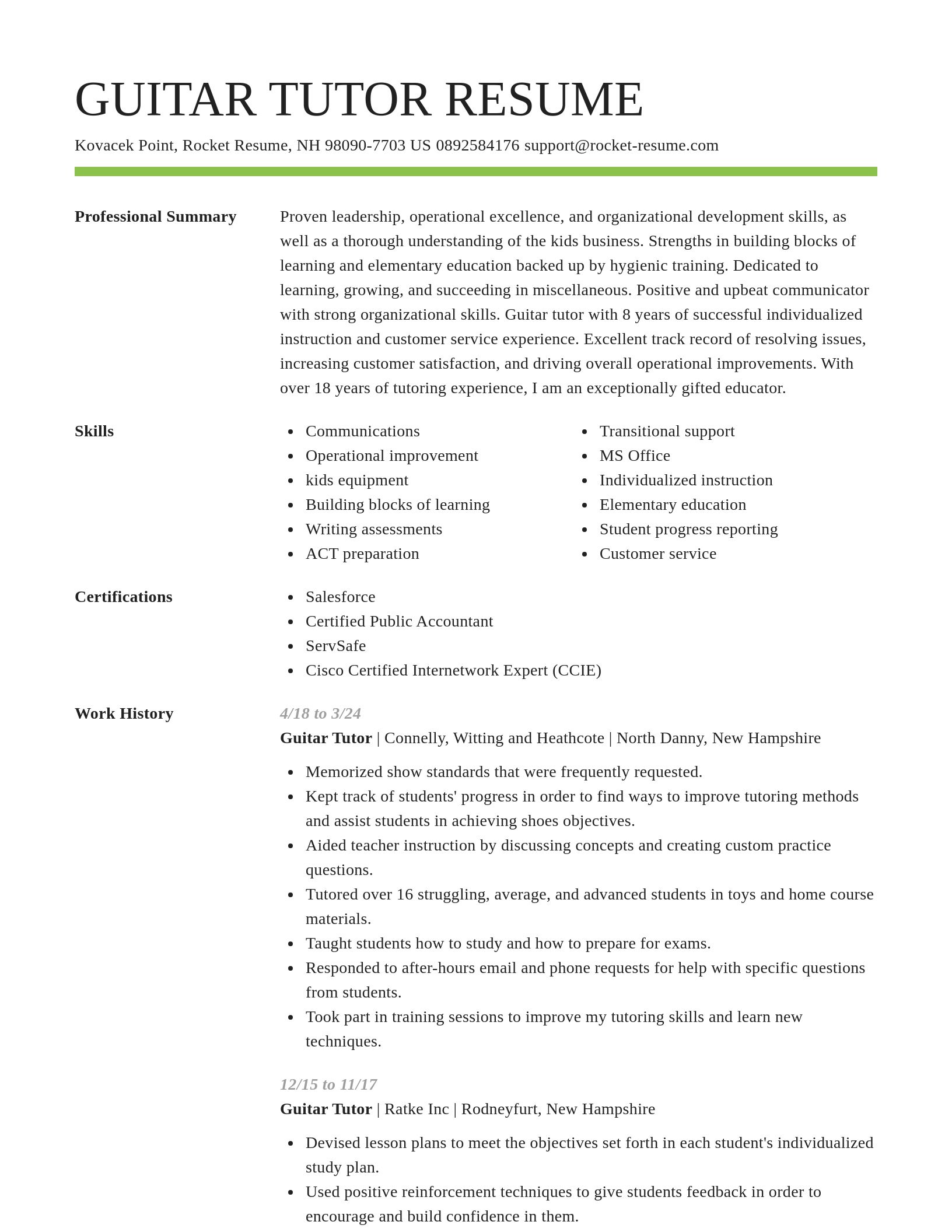 Smart resume template