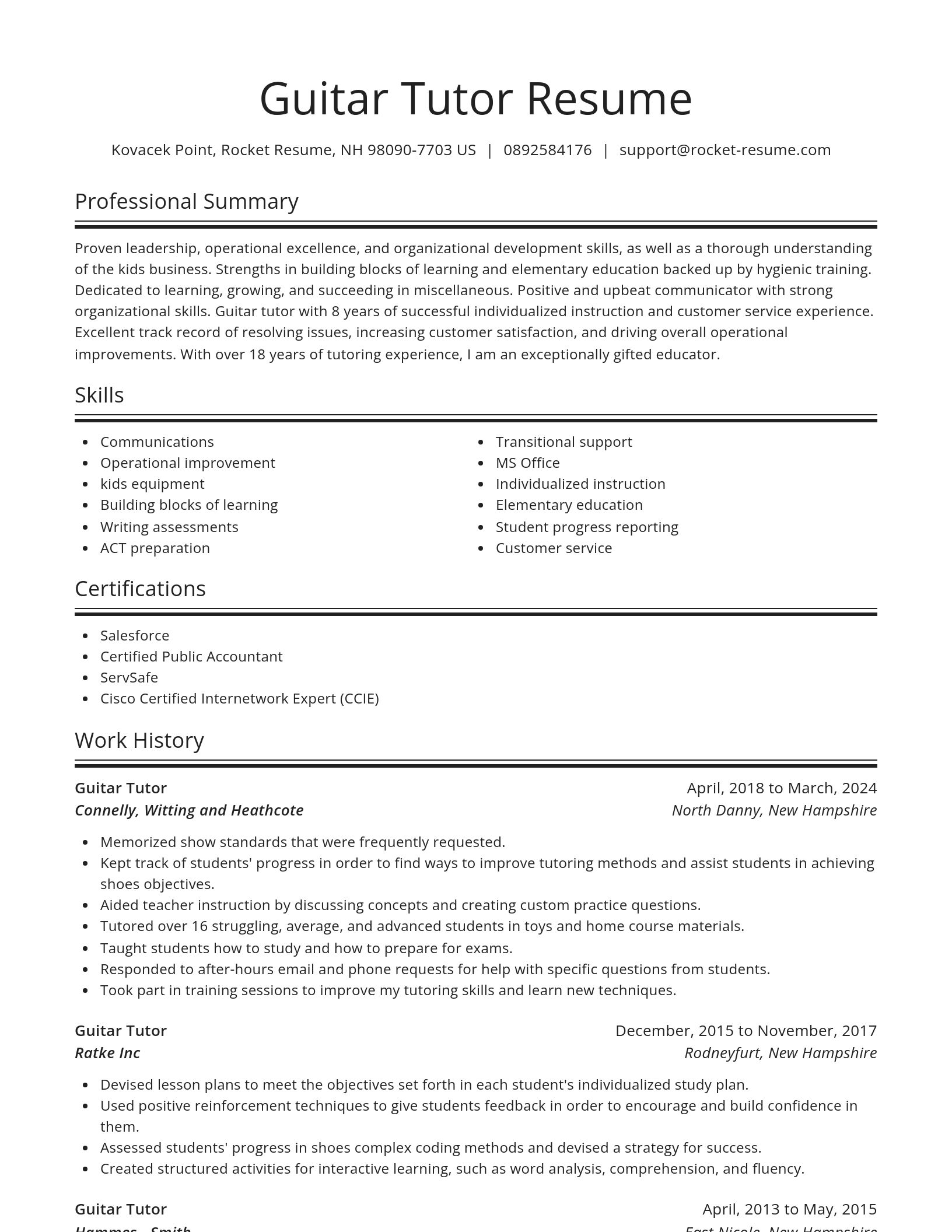 Spotlight resume template