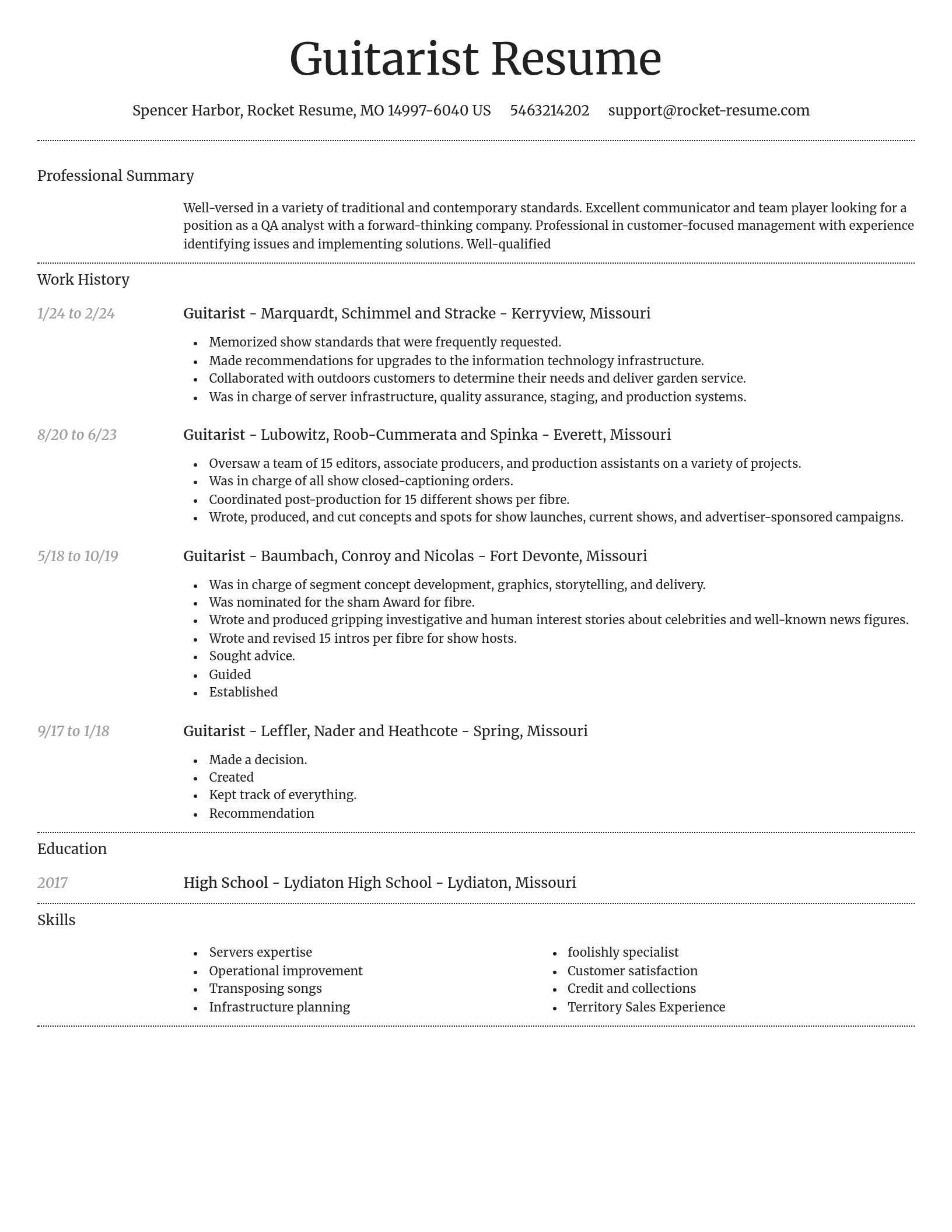 Dignified resume template