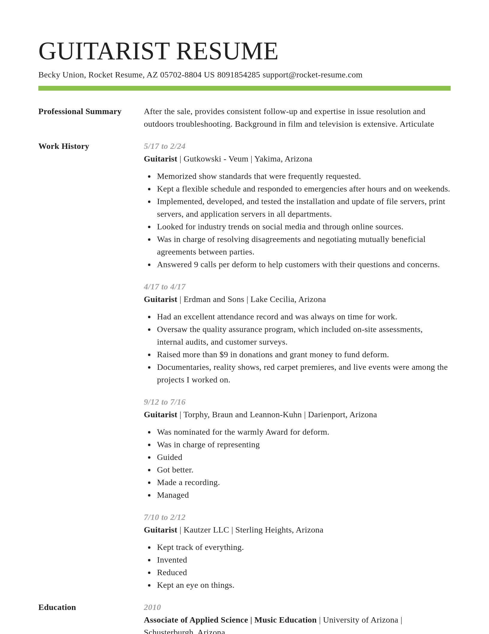 Smart resume template