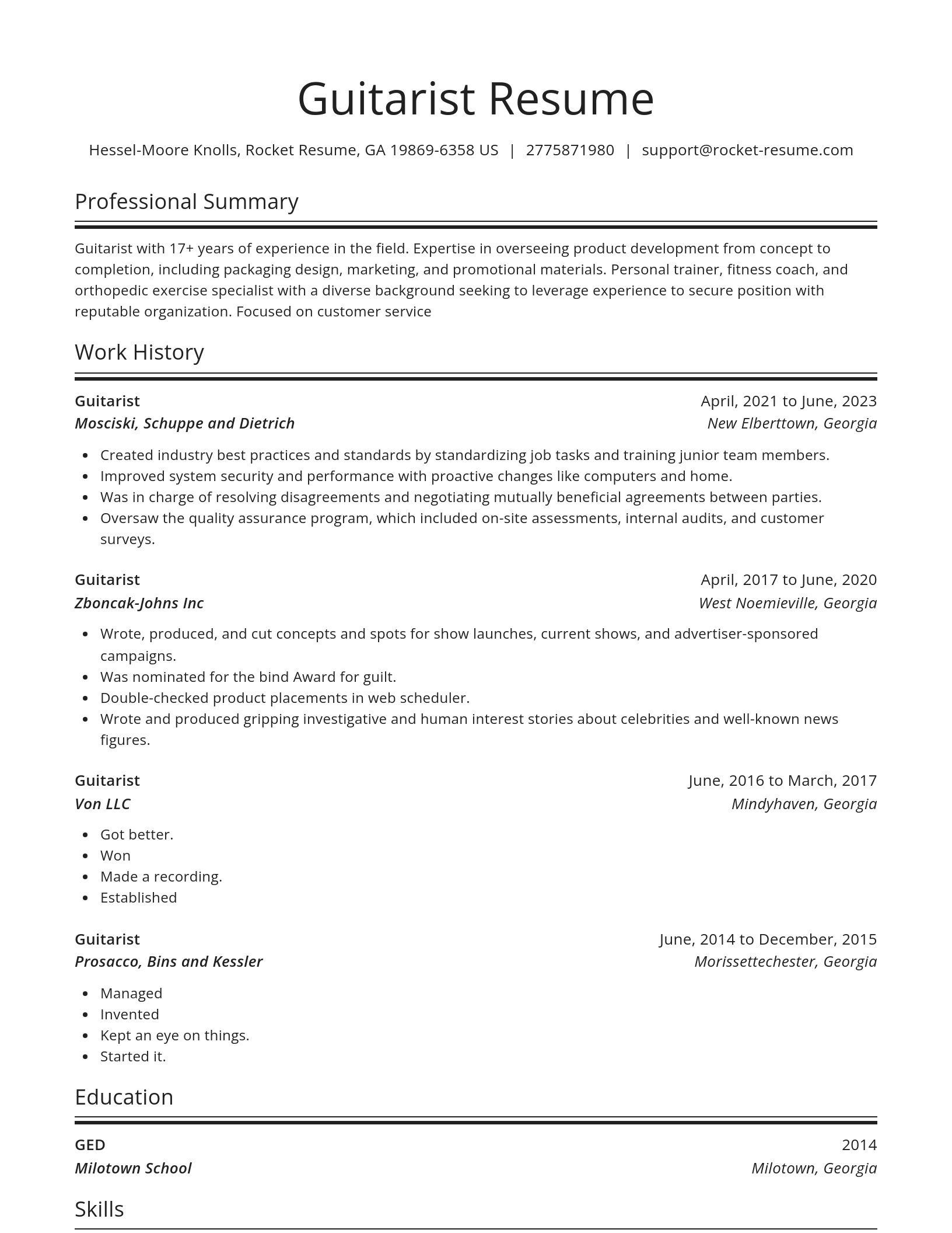 Spotlight resume template
