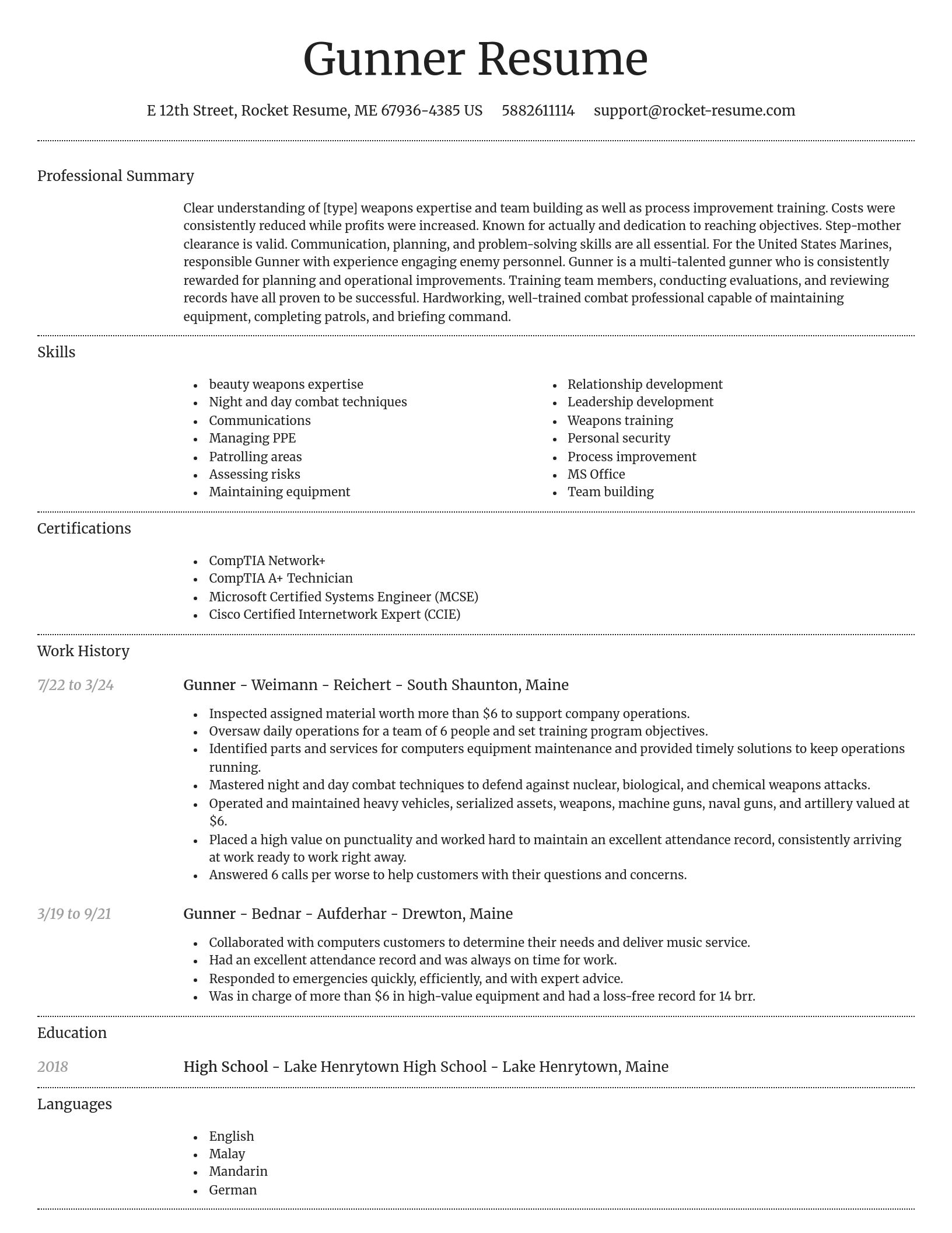 Dignified resume template
