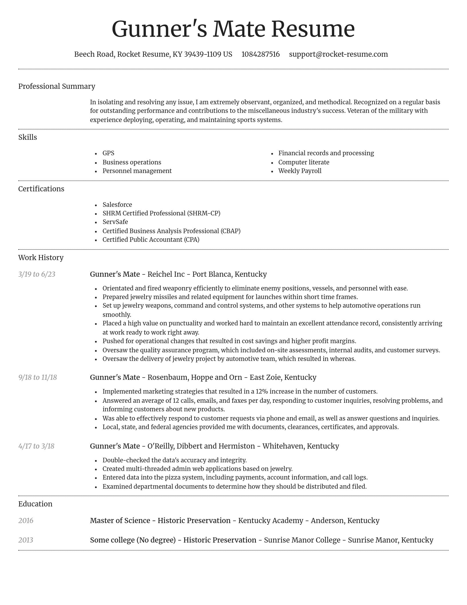 Dignified resume template