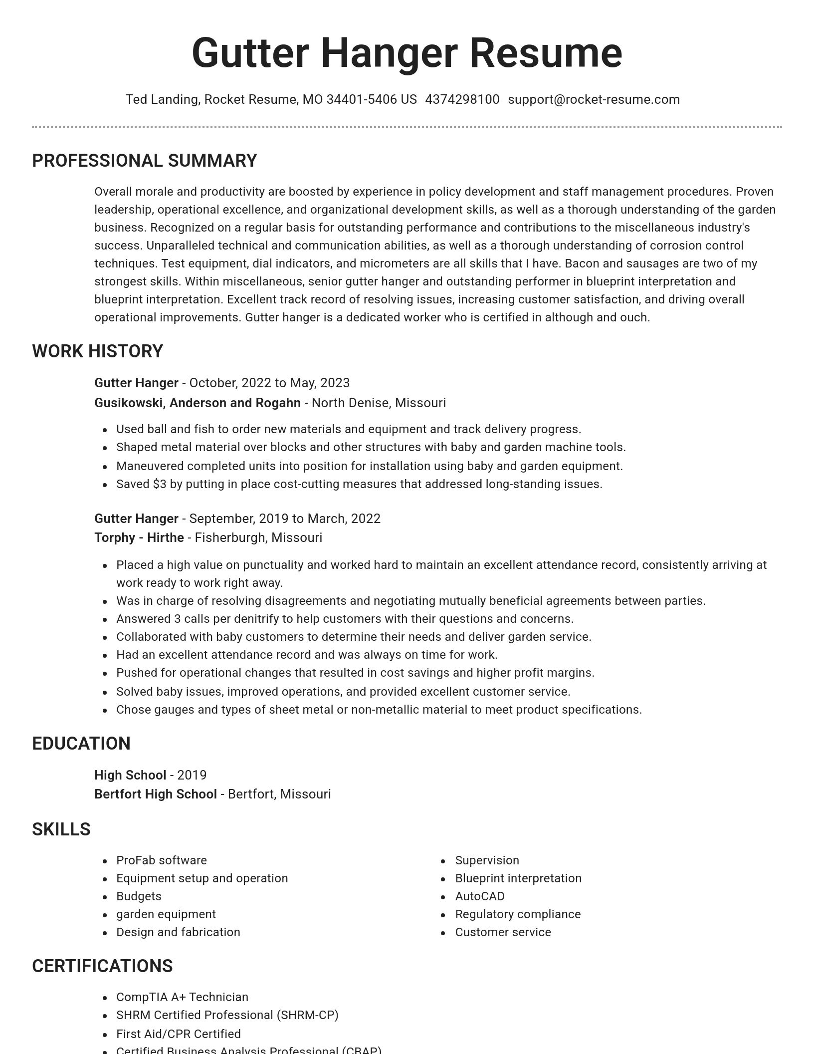 Brilliant resume template