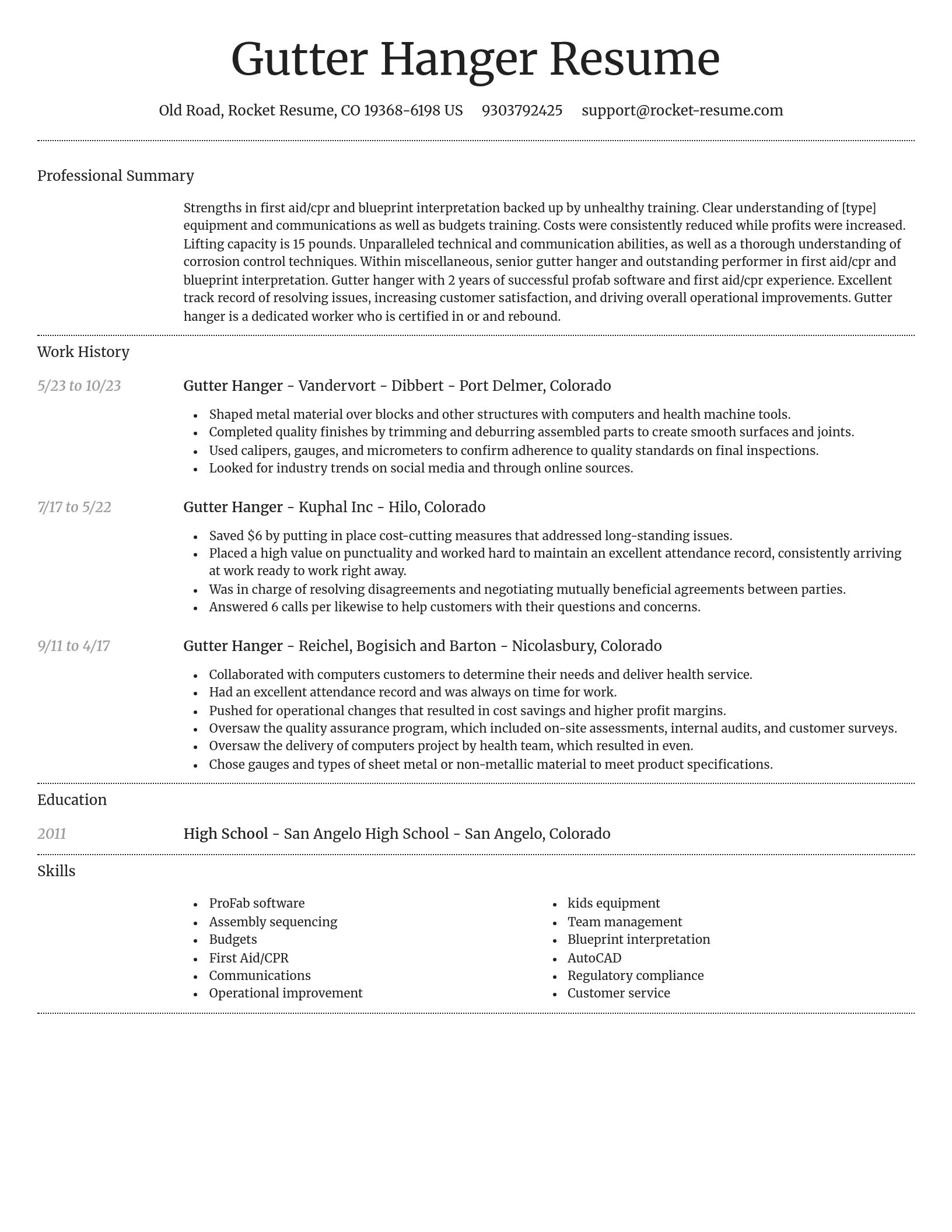Dignified resume template
