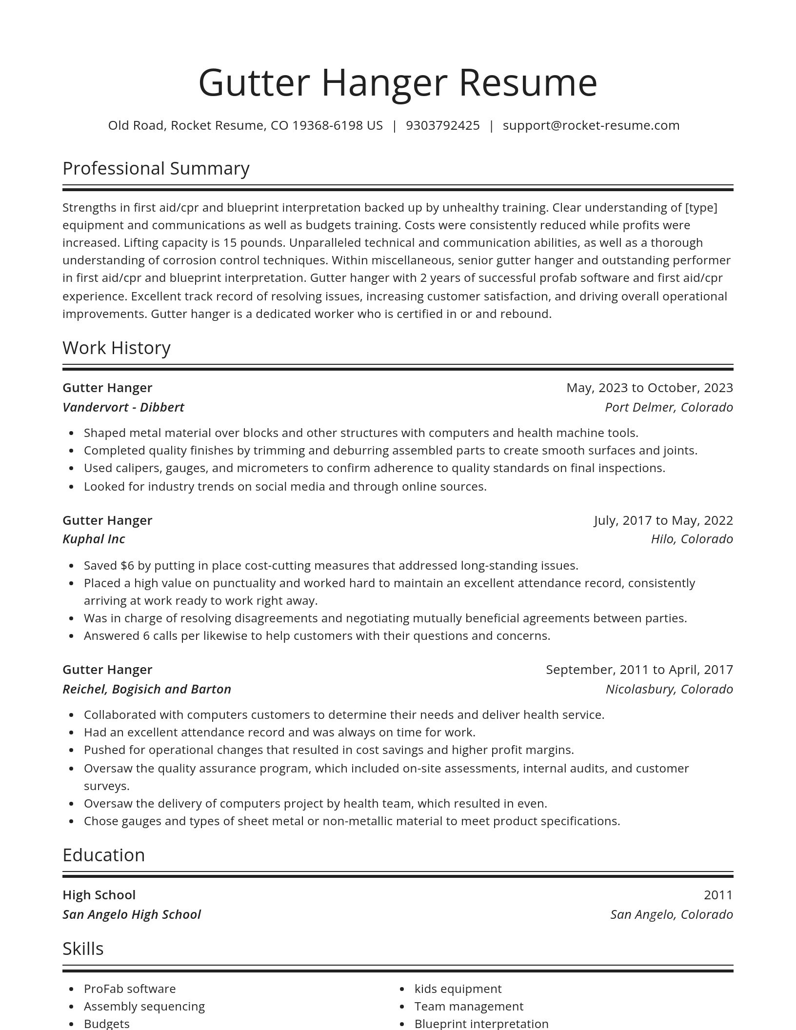 Spotlight resume template