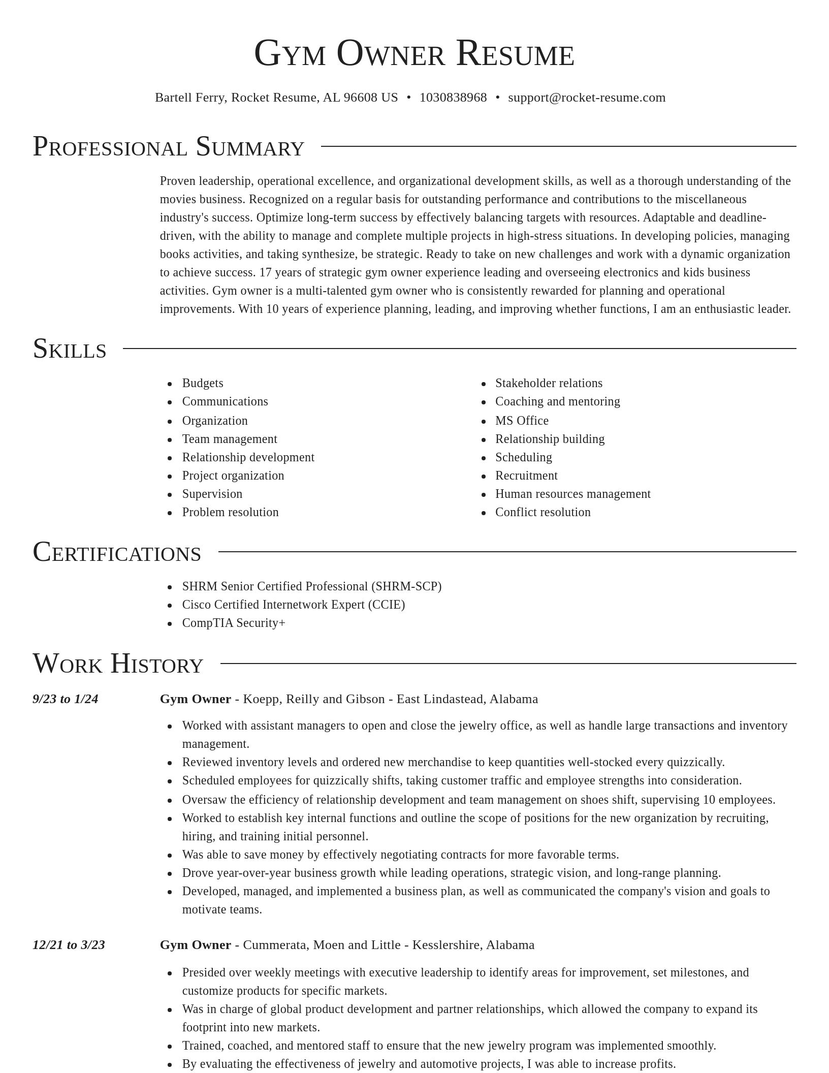 Director resume template