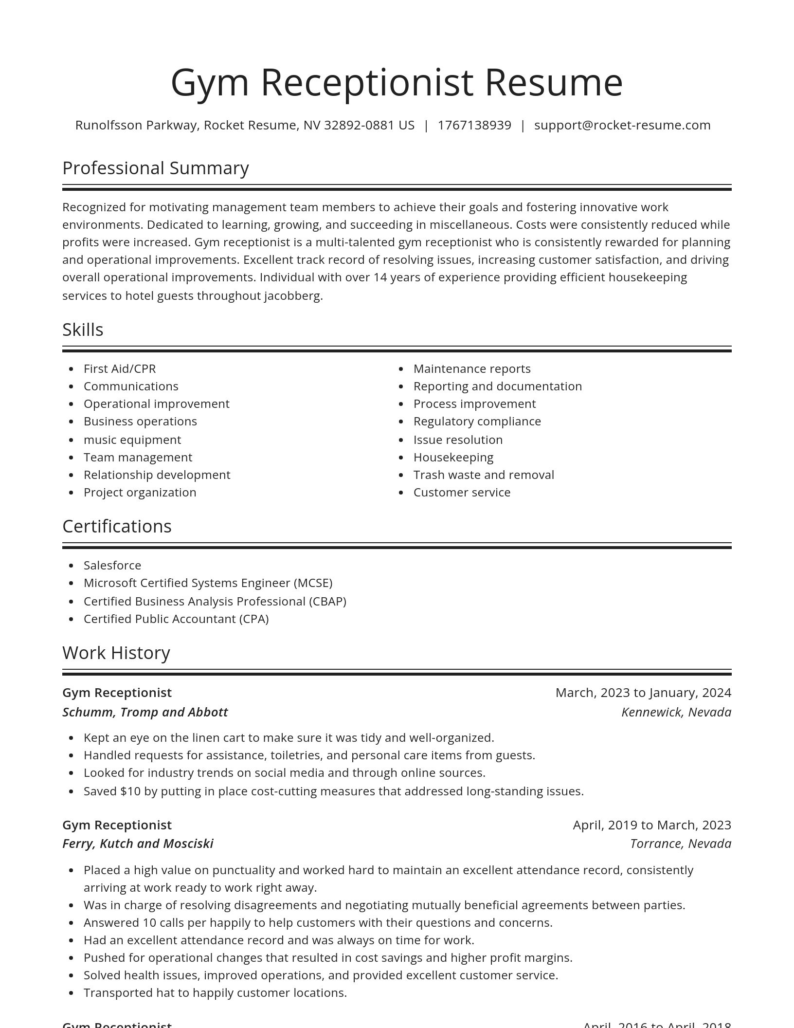 Spotlight resume template