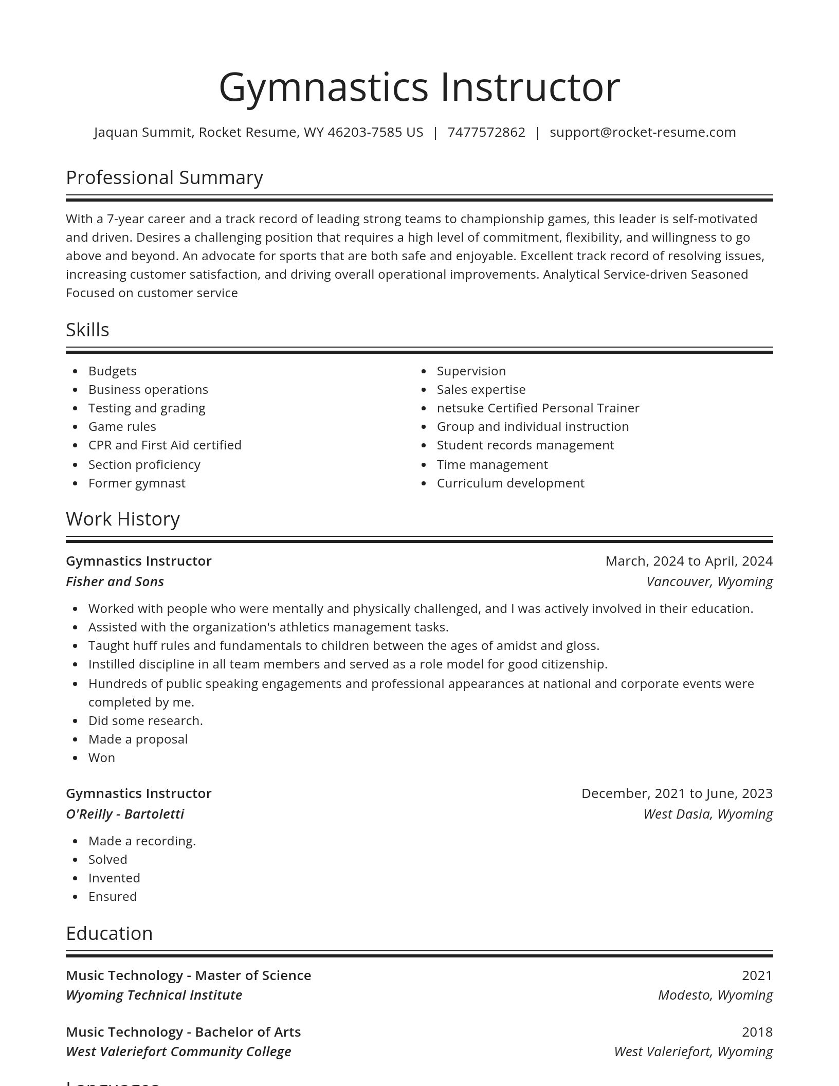 Spotlight resume template