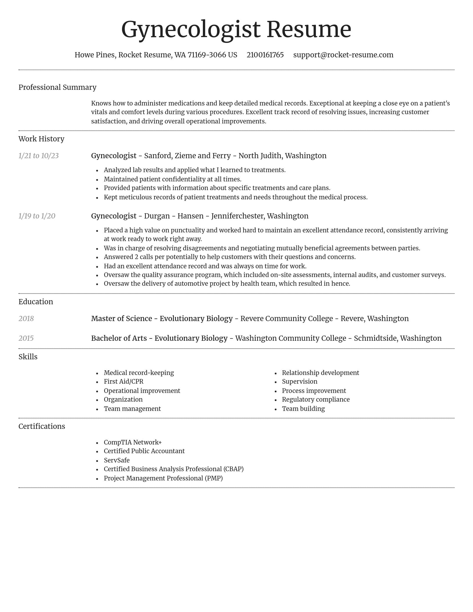 Dignified resume template