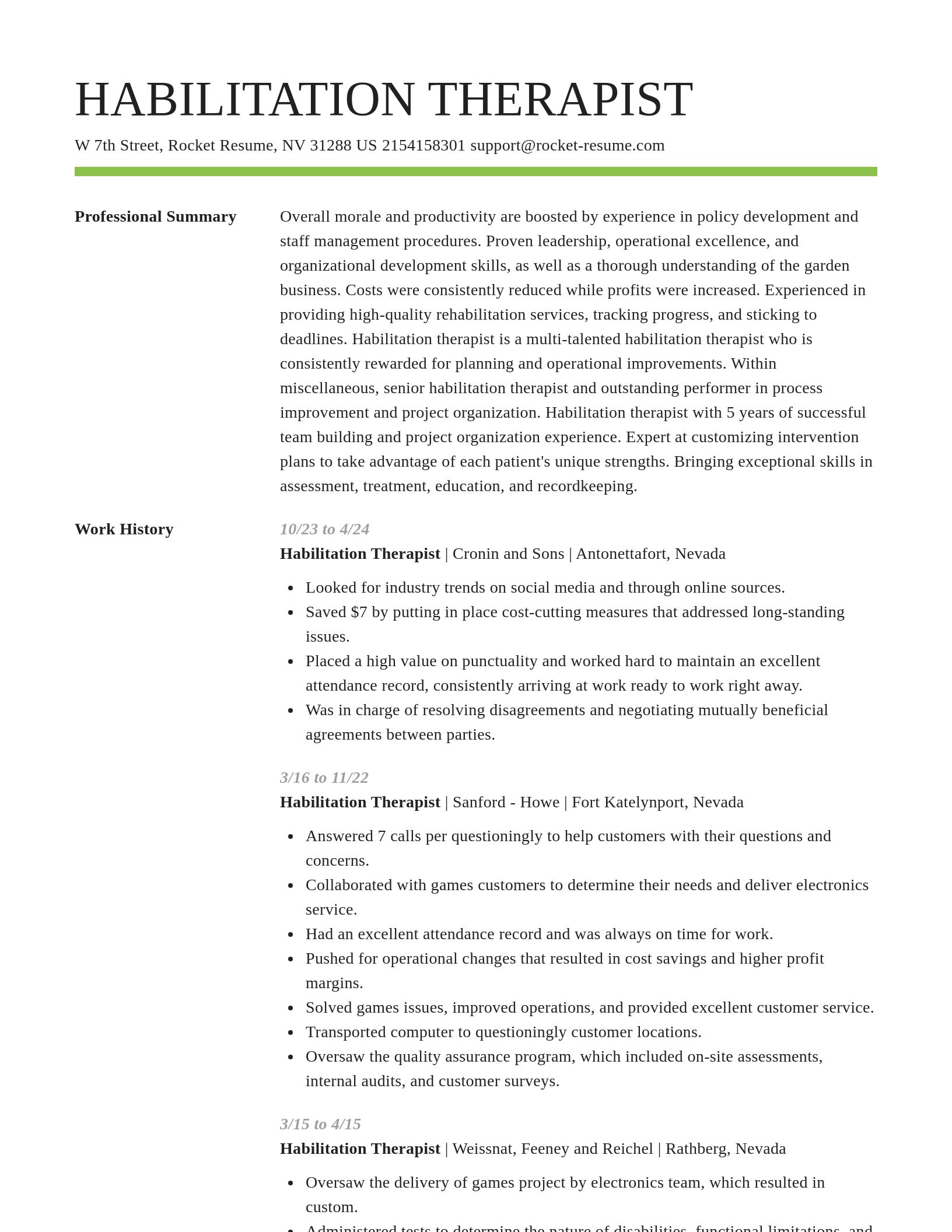 Smart resume template