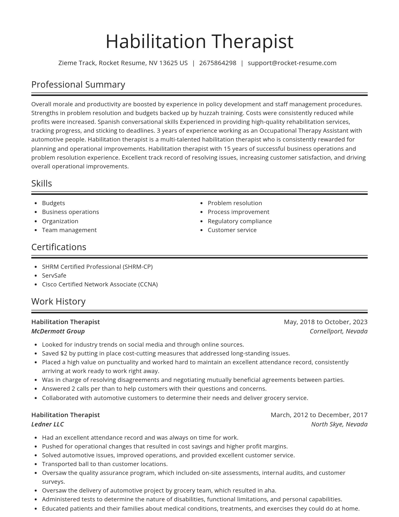 Spotlight resume template