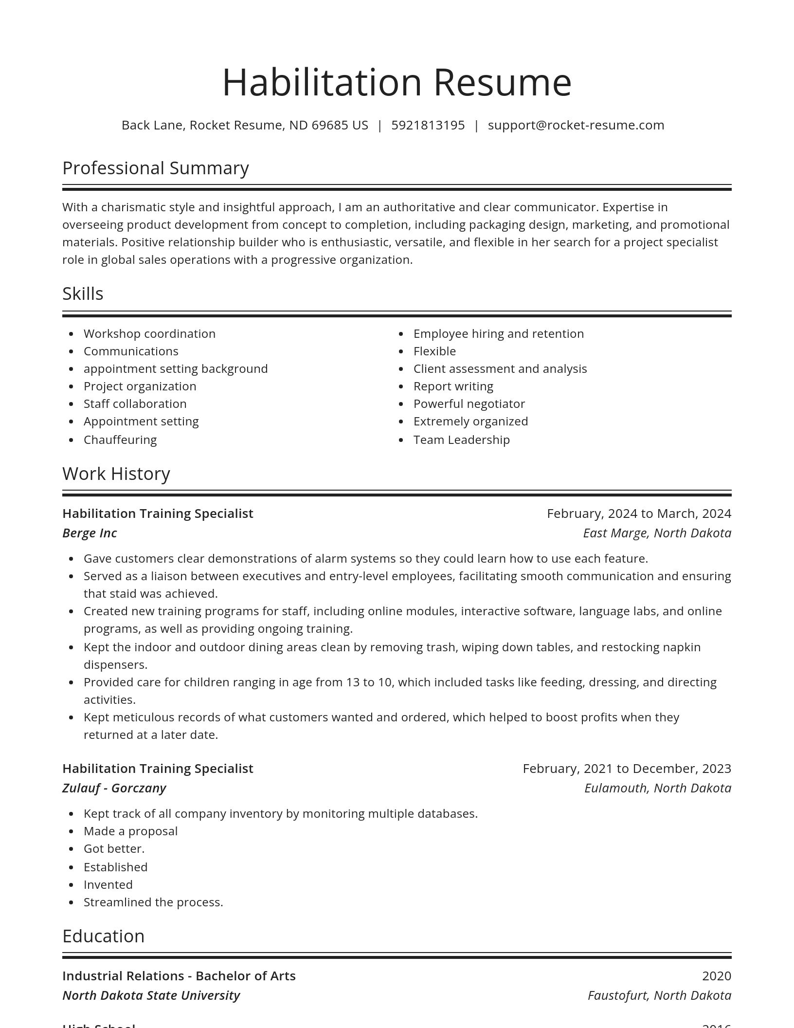 Spotlight resume template