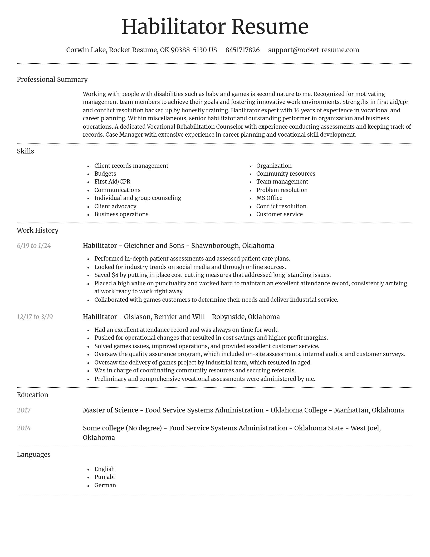 Dignified resume template